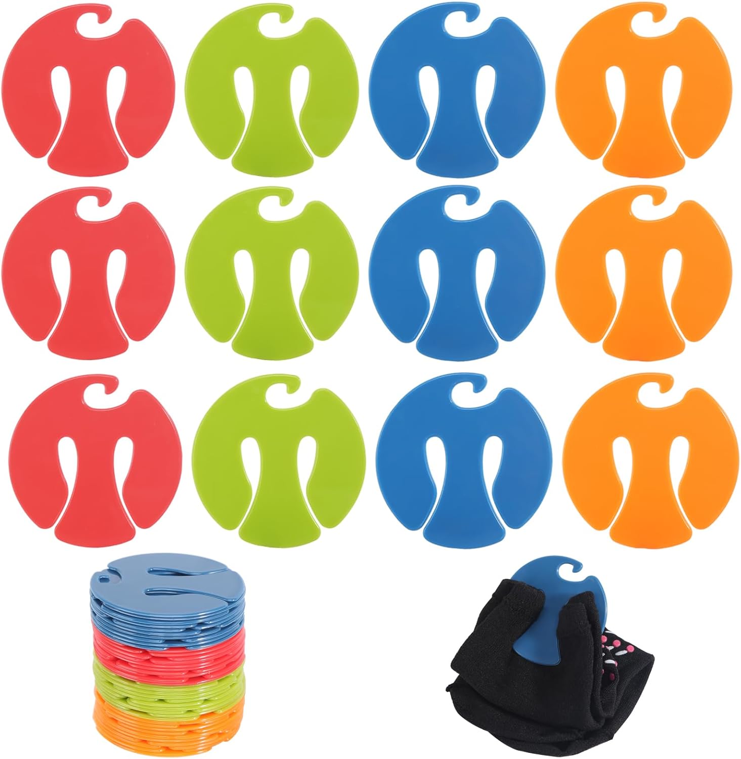 Sock Clips, 40 Pcs Sock Holder Colorful Sock Ring Clip Lock, Laundry