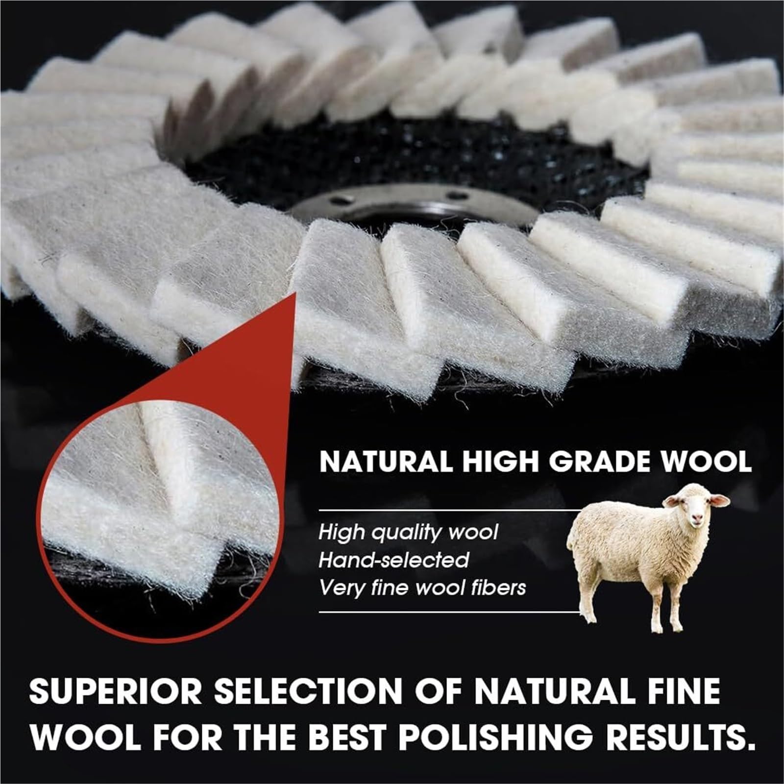 Filcowa tarcza polerska z klapką wełnianą Wool Felt Flap Polishing Disc, 2025 New Felt Flap Disc Abrasives 4-1/2" X 7/8" Arbor, Thicken Polishing Wheel Felt Flap Disc For Angle Grinder, Multi Surface(