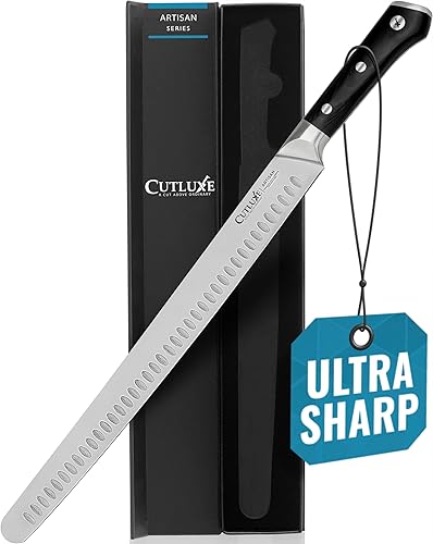 Cutluxe Cuchillo para cortar  Cuchillo de pechuga de 14 pulgadas, cuchillo de carne afilada y barbacoa  Acero alemán de alto carbono  Espiga