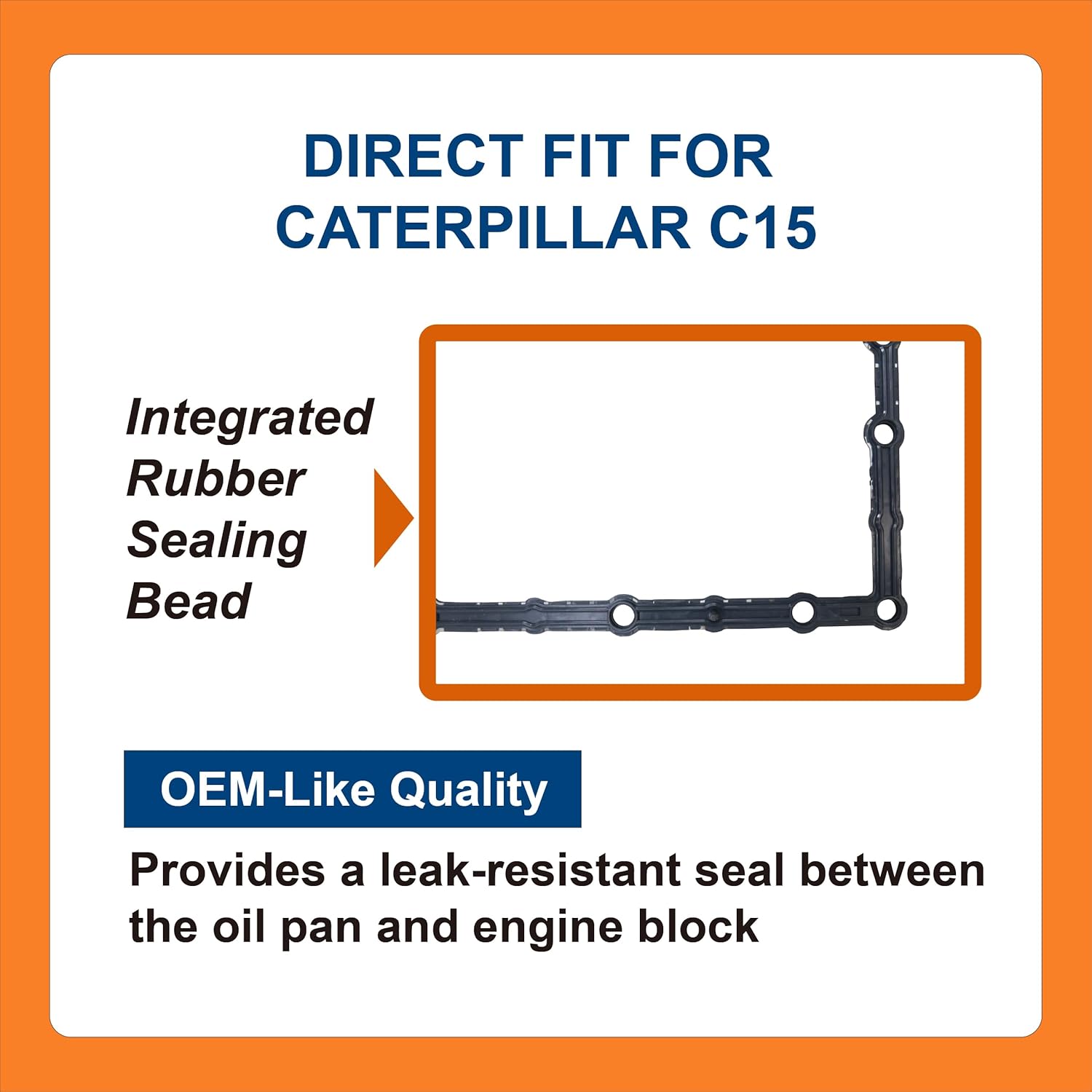 BTS-1685248 Oil Pan Isolation Seal, Compatible with Caterpillar C15, Aftermarket Replacement for OEM#1685248, Sello de Aislamiento