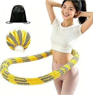 Hula Hoop, Adult Diet, Soft Hula Hoop, 3.0 lbs (1.35 kg), DPEAN, Silent, Soft, Polyester Material, Full Waist Protection, Storage Bag Included, Waist, Back, Legs, Chest Exercise, Indoor/Park, Unisex