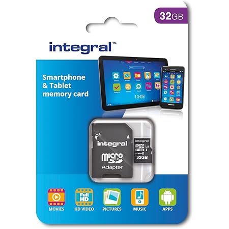 Integral 32 GB microSDHC Class 10 Memory Card for Smartphones and Tablets, Up to 90 MB/s, U1 Rating