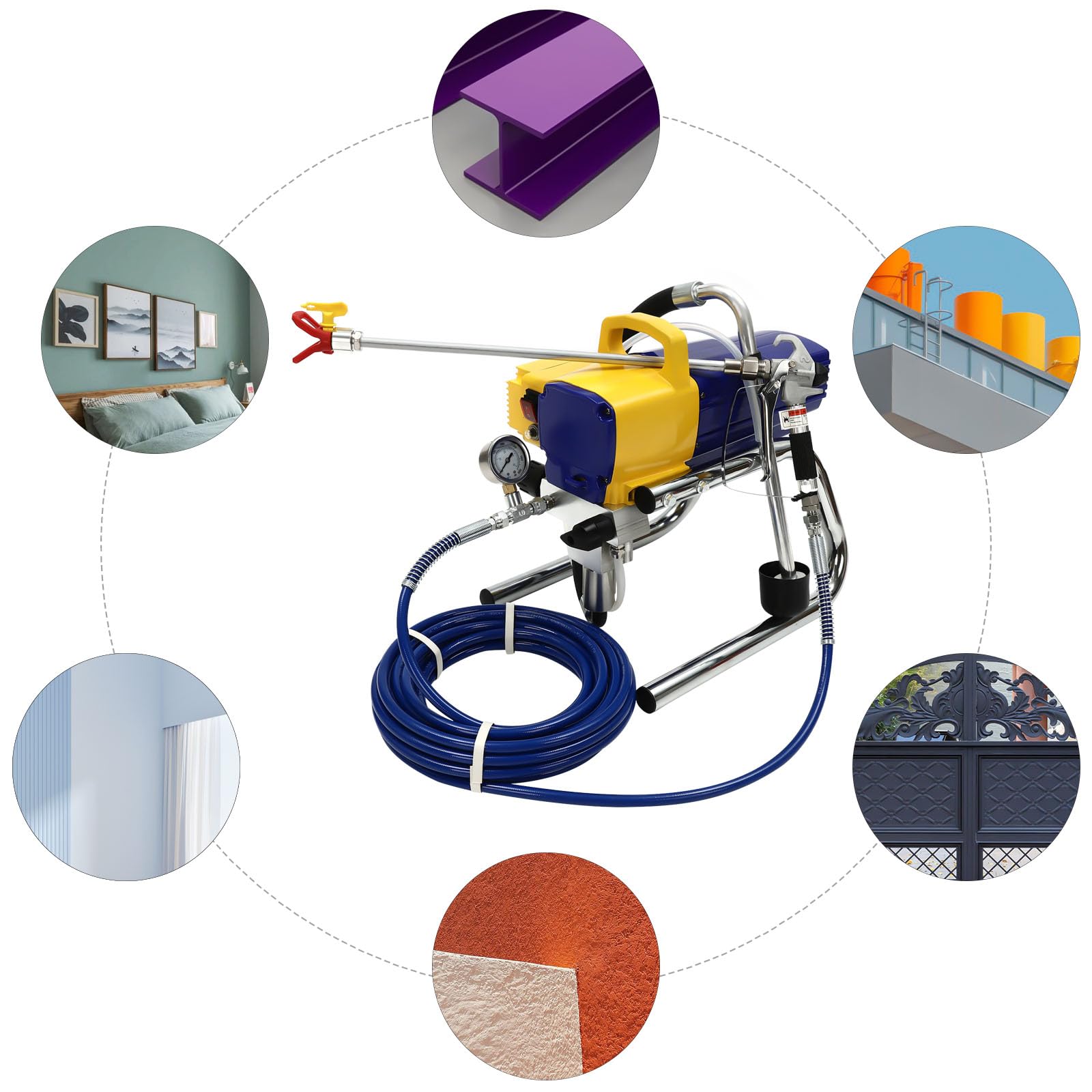 1.8L/Min Airless Farbsprühgerät YUNRUX Spritzmaschine Paint Lackiergerät Spritzlackiermaschine Spritzpistole Airlessgerät Spritzgerät Spritzpistolenmaler Farbsprühsystem Farbspritzpistole Sprayer