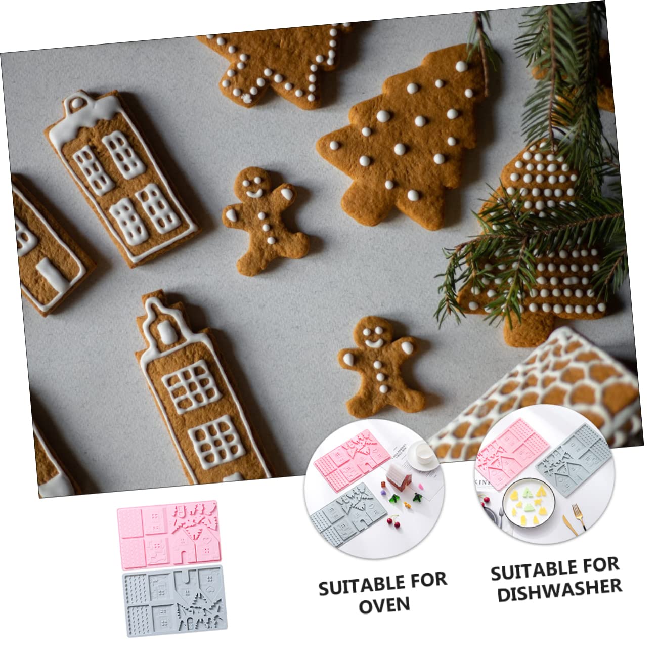 Alipis 6 Ensembles Outils De Cuisson De Gâteaux Moule Gateau Noel Moule Noel Gateau Forme De Fabrication De Bonbons Cookie À Biscuits En Silicone À Dessert Blue 2 Pièces * 6