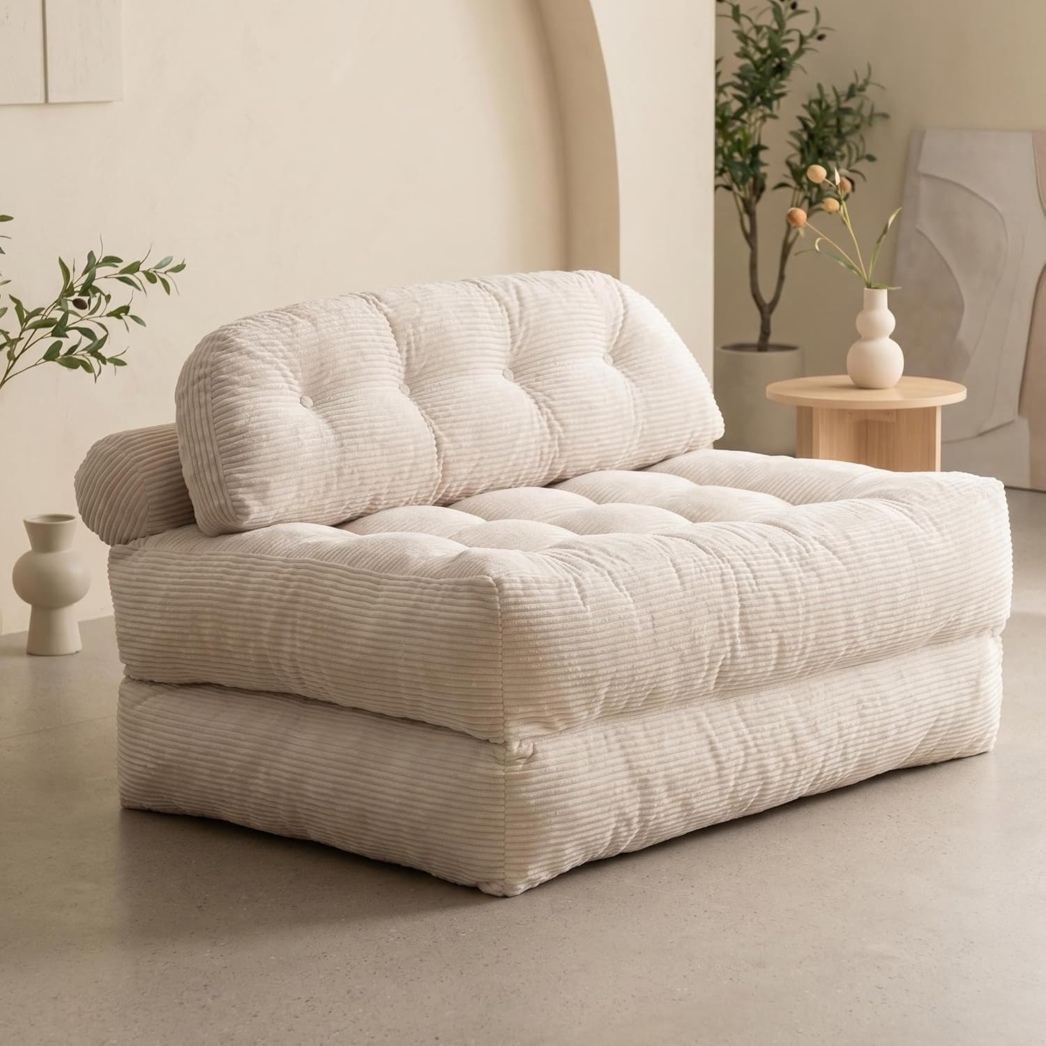 Jpiziso Folding Sofa Bed, Convertible Chair with Pillow Foldable Couch, Portable Fold Out Chair Bed Comfy Floor Sofa Lounge for Small Space Apartment Dorm Bedroom — image 1