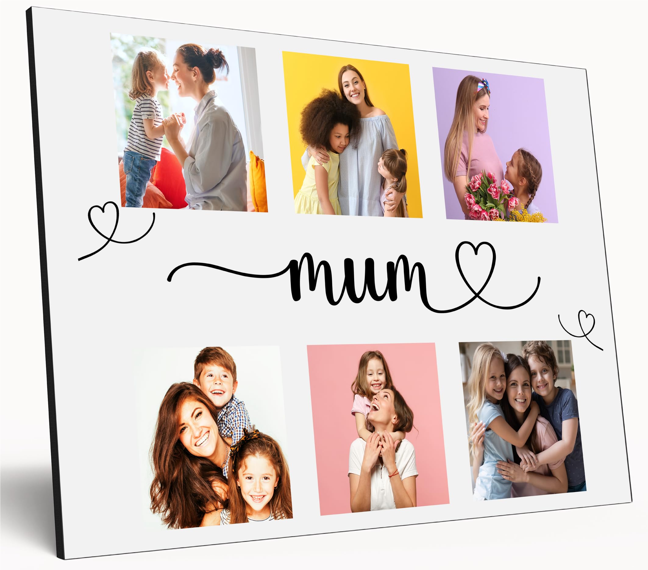 The Plum Penguin Personalised Mum A4 Wooden Photo Gift from Kids Mother's Day Wall Art Print Memories Birthday Christmas for Best Mummy Grandma Nanny (Mum)