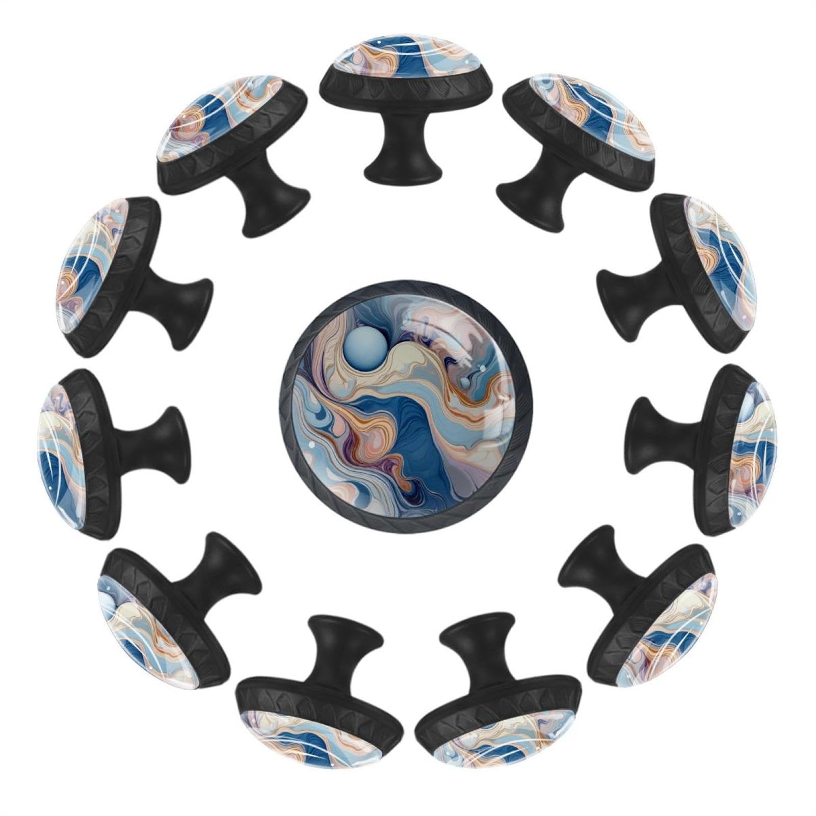 Boutons de tiroir en verre marbré Art Whirl x12 pour relooker une cuisine