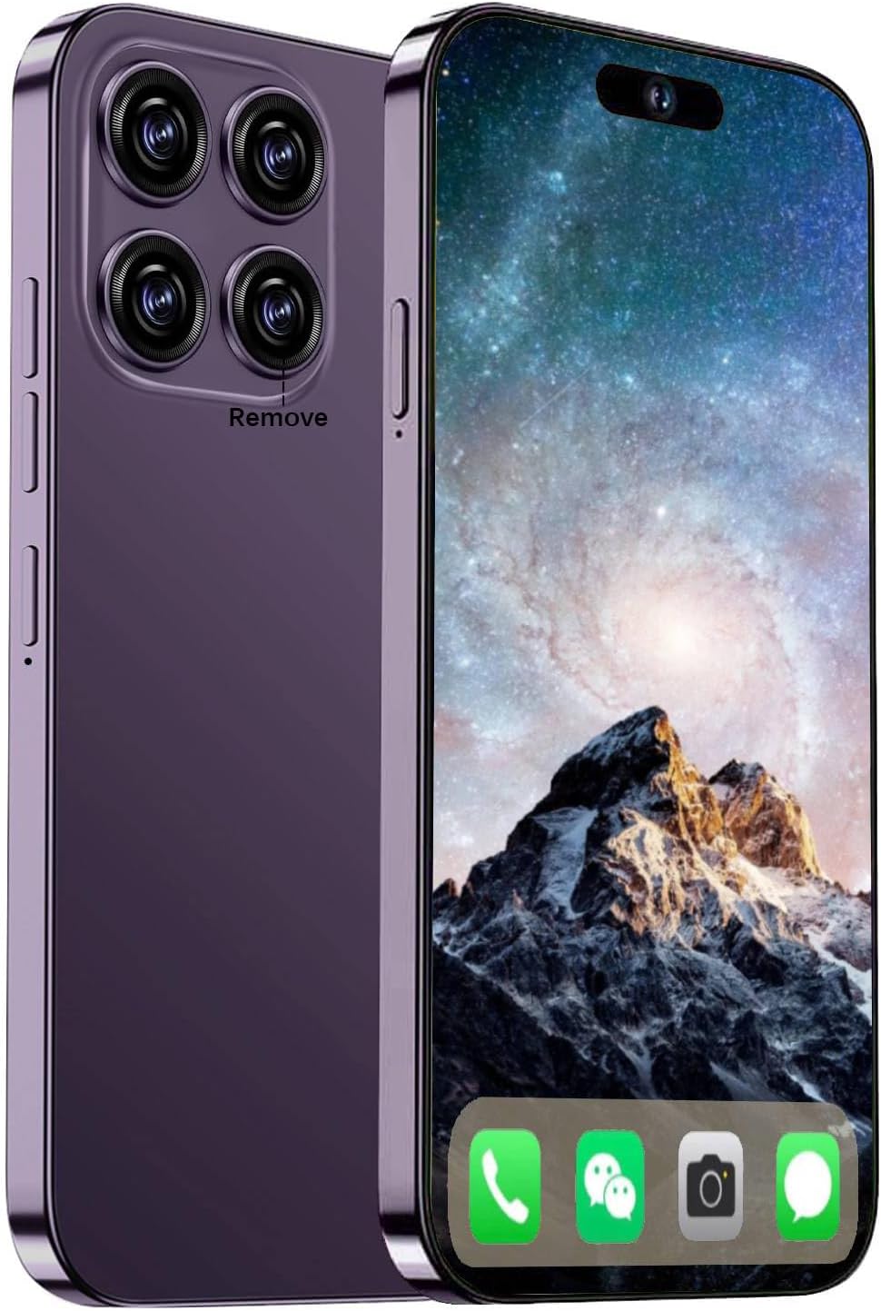 A15 Pro Max Unlocked Phone, Android 14.0 Smartphone, Cell Phone, 8GB+256GB Ultra Memory Unlocked Phone, 6800 mAh Battey, Dual SIM, Dual Standby, 5G Phone (Purple)