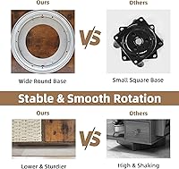 Vista 3 de TooCust Rotating End Table with Storage, Rotating Side Table Living Room, Side Table with Magazine Holder, Basket and Cabinet, Sofa Side Farmhouse