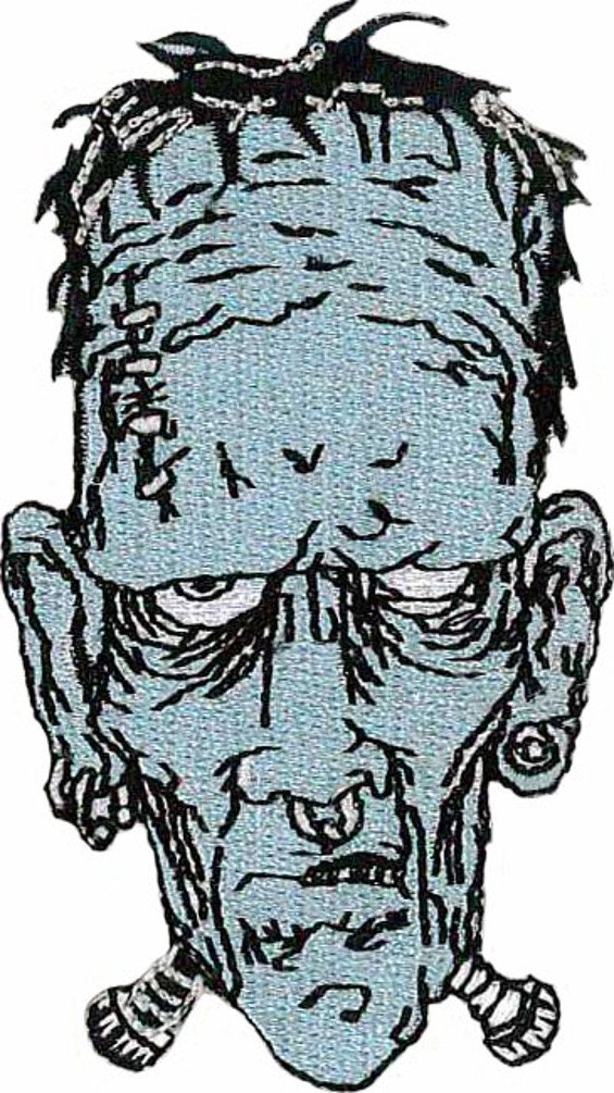 klicnow Frankenstein Embroidered Patch 8cm x 4.5cm