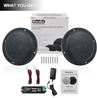 Herdio 4 Inches Vízálló Mennyezeti Hangszóró - Bluetooth Kompatibilis Beépíthető Hangrendszer Fürdőszobába, Konyhába, Kültérre, 160W 7