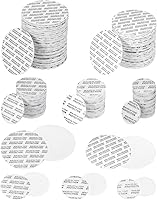 PATIKIL 250pcs Foam Lid Liners 20/24/28/38/51mm Adhesive PS Pressure Sensitive Seals for Jar Bottle Caps - Leak-Proof Black Text White Inserts