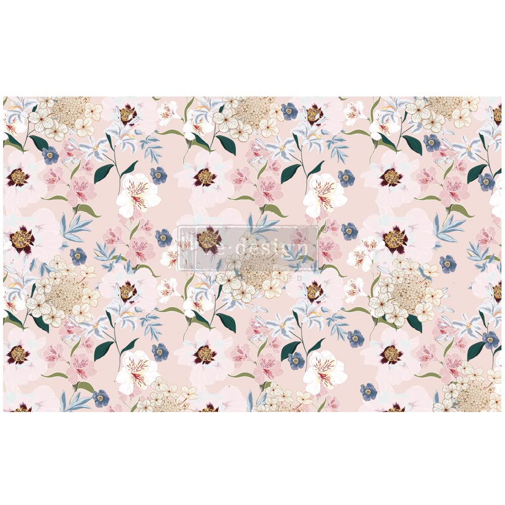 Prima Re-Design Decoupage Decor Tissue Paper 19"X30"-Blush Floral