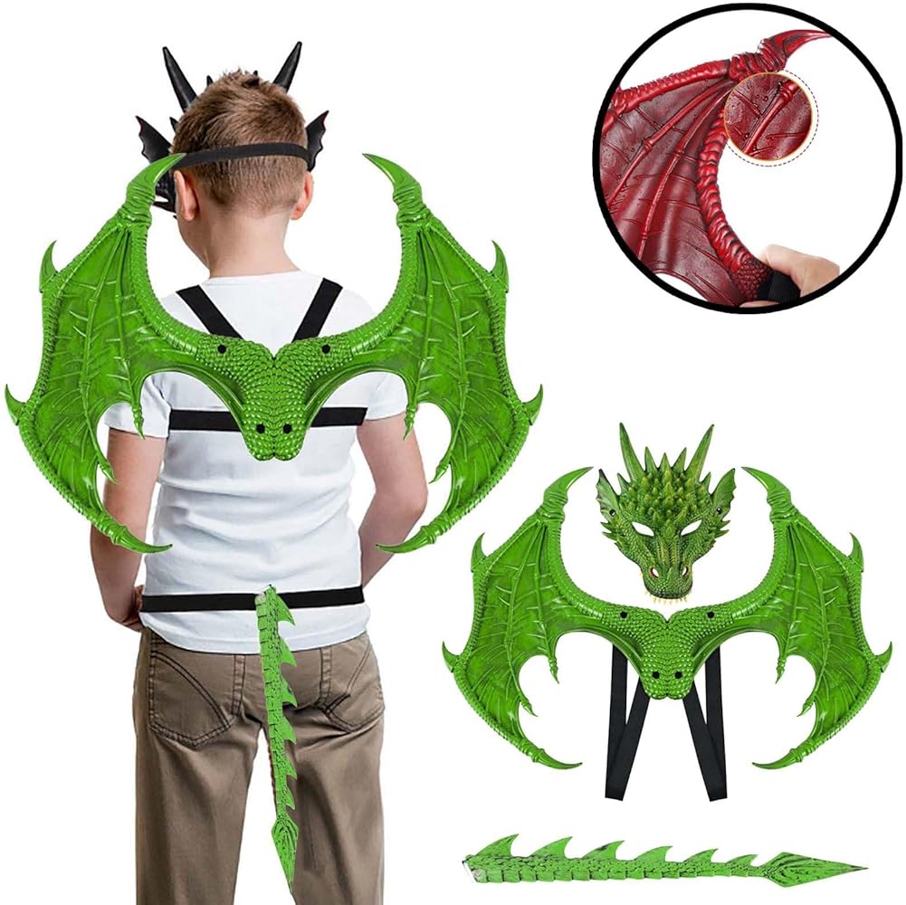 Costume De Dragon Pour Enfants, Ailes De Dinosaure, Masque De