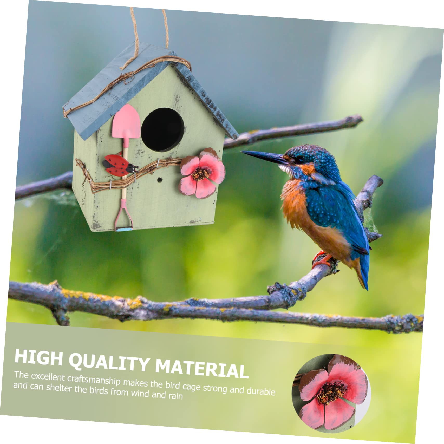 Nichoir Oiseaux Extérieur à Suspendre en Bois, Maison pour Oiseaux