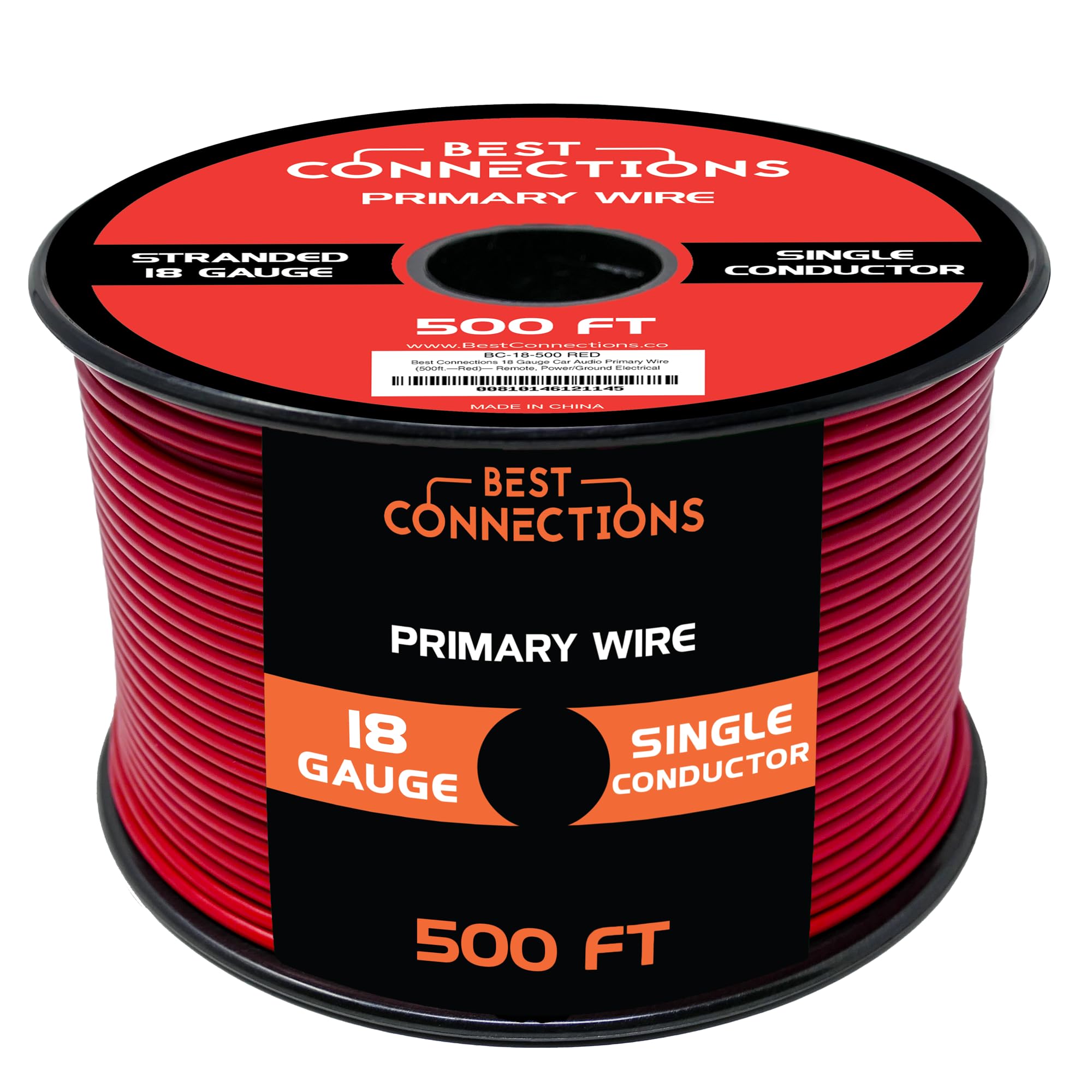 BEST CONNECTIONS Automotive Primary Wire - 500ft (Various Color Options) | Ideal for Trailer, Speaker, and Lighting Circuits | Durable Primary/Remote,