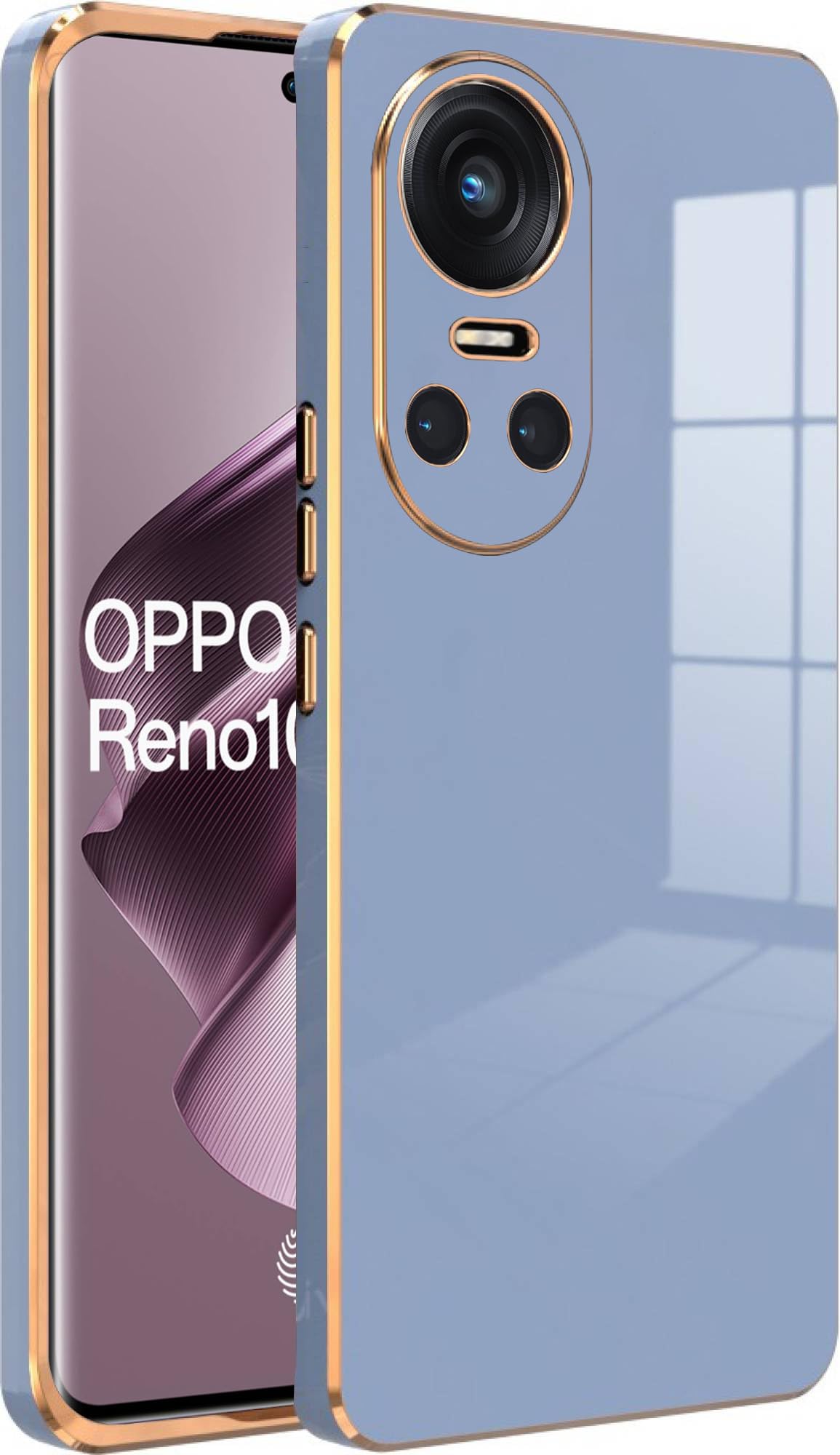 V-TAN Electroplated Chrome 6D with Camera Protection| Slim Shockproof | Soft TPU | Back Cover Compatible with Oppo Reno 10 Pro,Reno 10 Pro (Blue) (B0CG37BF9Z) Amazon Price History, Amazon Price Tracker