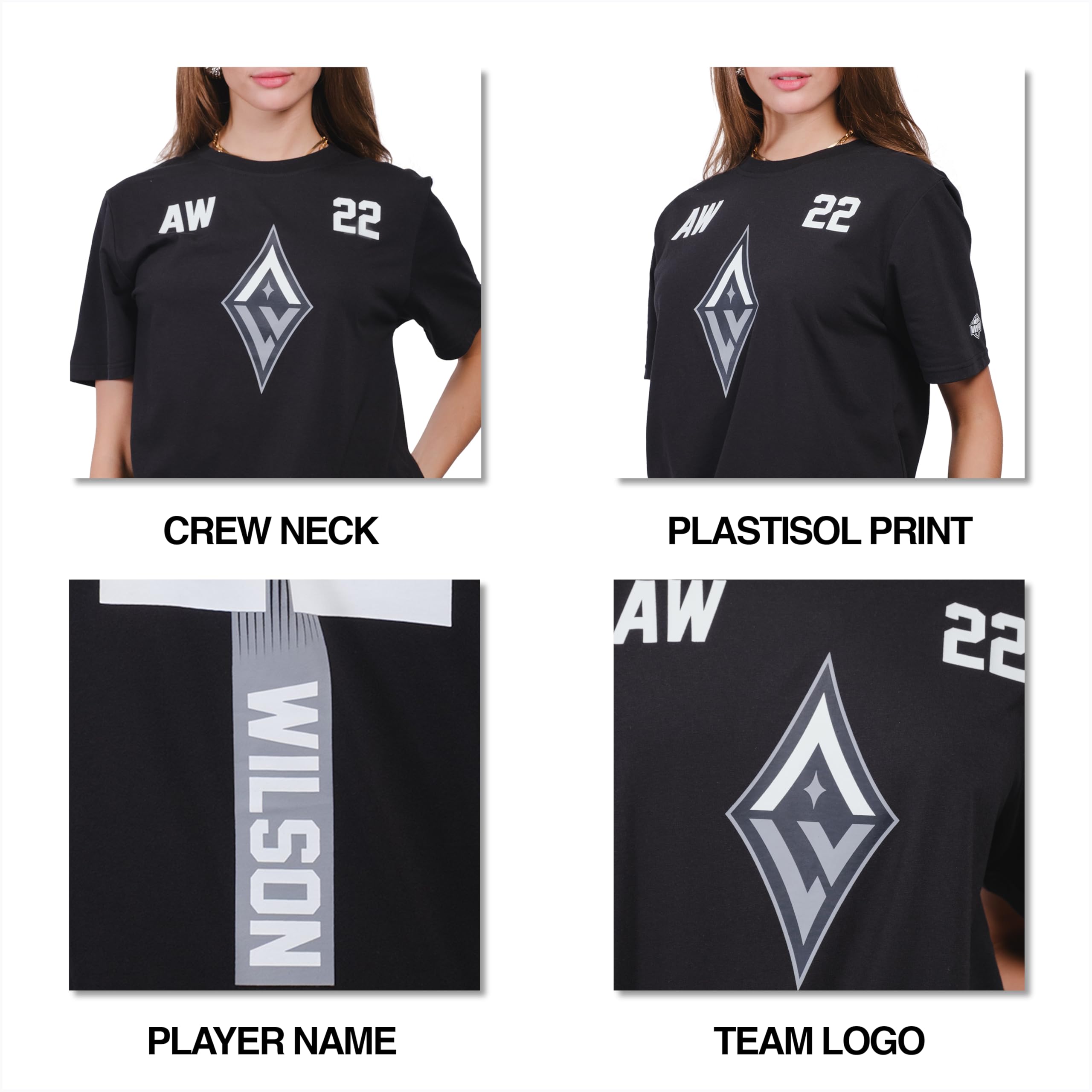 Ultra Game WNBA - Maglietta ufficiale WNBA, unisex, super morbida, per adulti