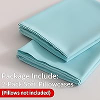 Vista 2 de BEDSUM Juego de 2 fundas de almohada de microfibra estándar suaves, resistentes a las arrugas y de fácil cuidado con cierre de sobre para niños, 20