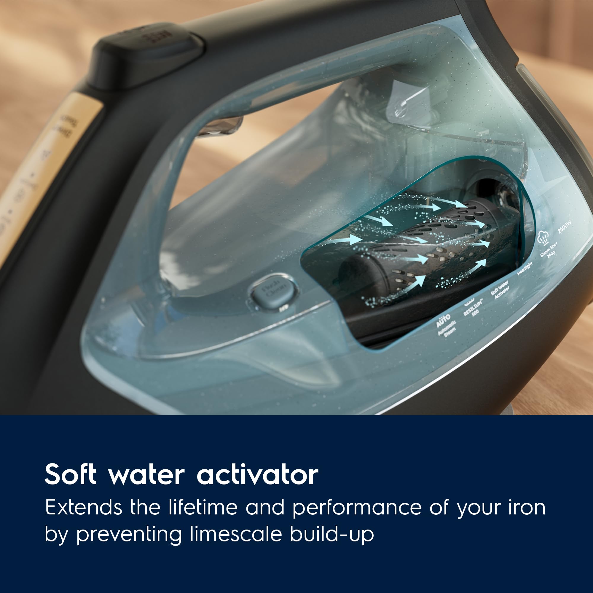 Electrolux Renew 800 E8SI2-8OG - Plancha con iluminación frontal y botón de vapor, placa resistente a los arañazos, función antical, plástico reciclado, golpe de vapor 250 g/min,