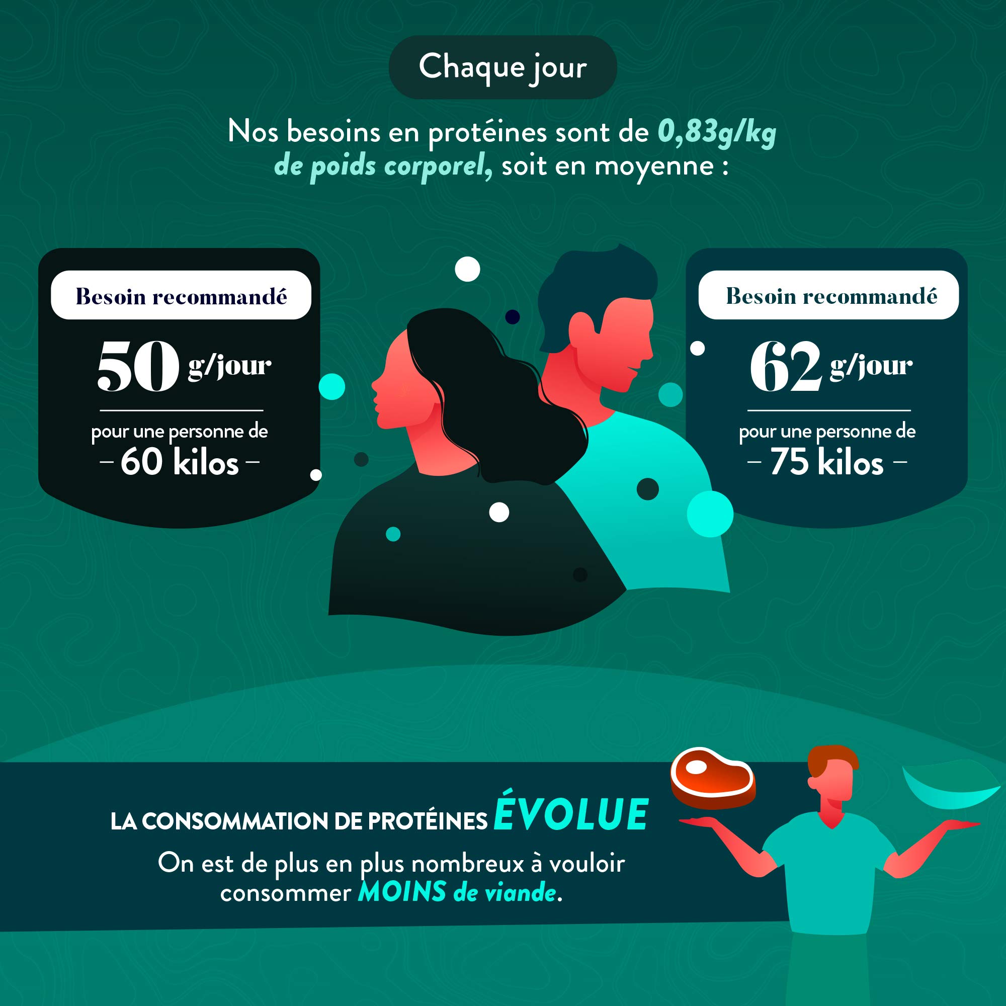 NUTRI & CO Protéines Vegétales BIO - 4 Sources : Pois, Riz, Chia & Courge - Riche en BCAA - Vegan Protein 100% naturelle - Goût Naturel Cacao 500g - Sans édulcorant ni additif - Fabriqué en France