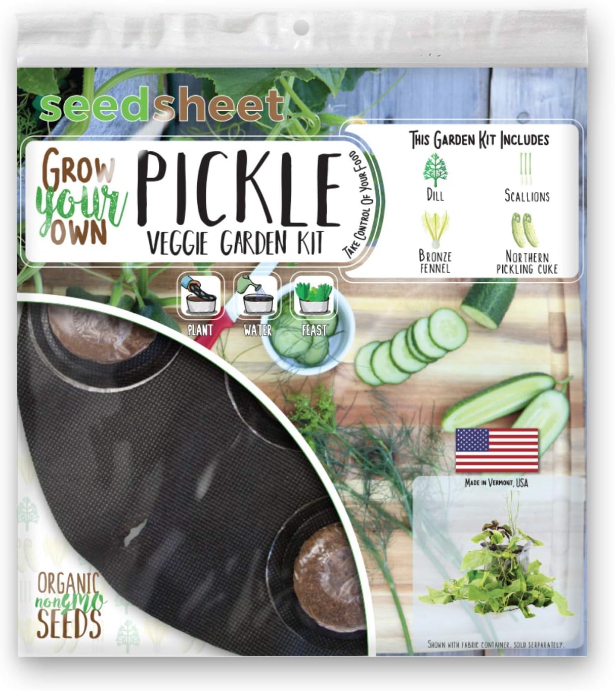 Home Garden Seeds โ Seedsheet Grow Your Own Organic Gardening Pods โ Eco Friendly Ingredients โ Starter โ Seedsheet Only (Pickle)