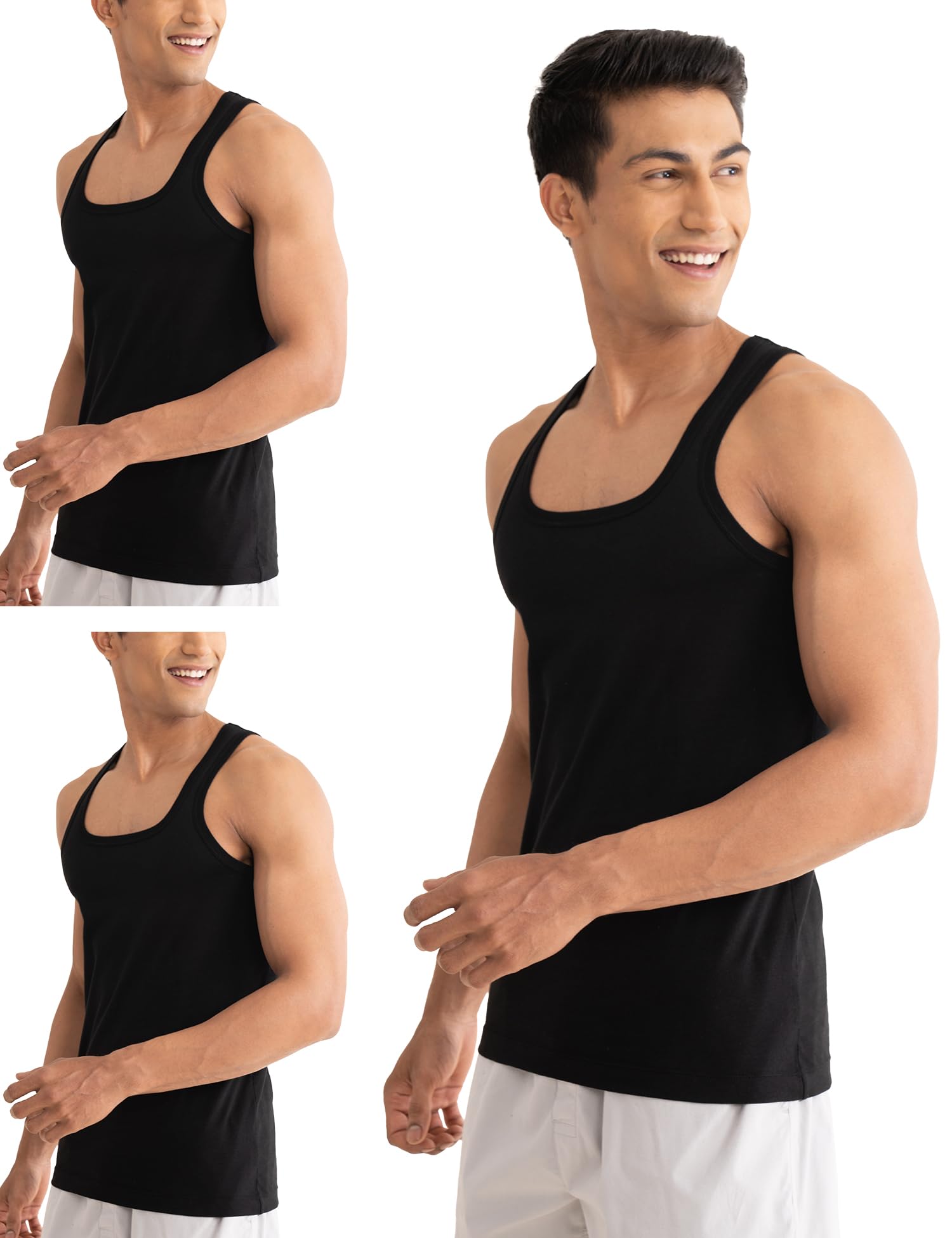 Neo-Cotton Square Neck Vest for Man, Anti-Bacterial Vest Pack, Shape Retaining Mens, 100% Cotton Banyan for Men, Buttery Soft Inner Baniyan