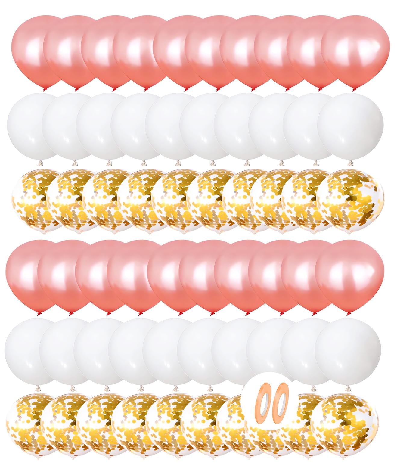 GUO-YING Globos de Confeti de Oro Rosa Globos de Fiesta 30,5 cm Globos de látex Brillo para Ducha Nupcial Fiesta de cumpleaños Decoraciones de la Boda (Oro rosa)