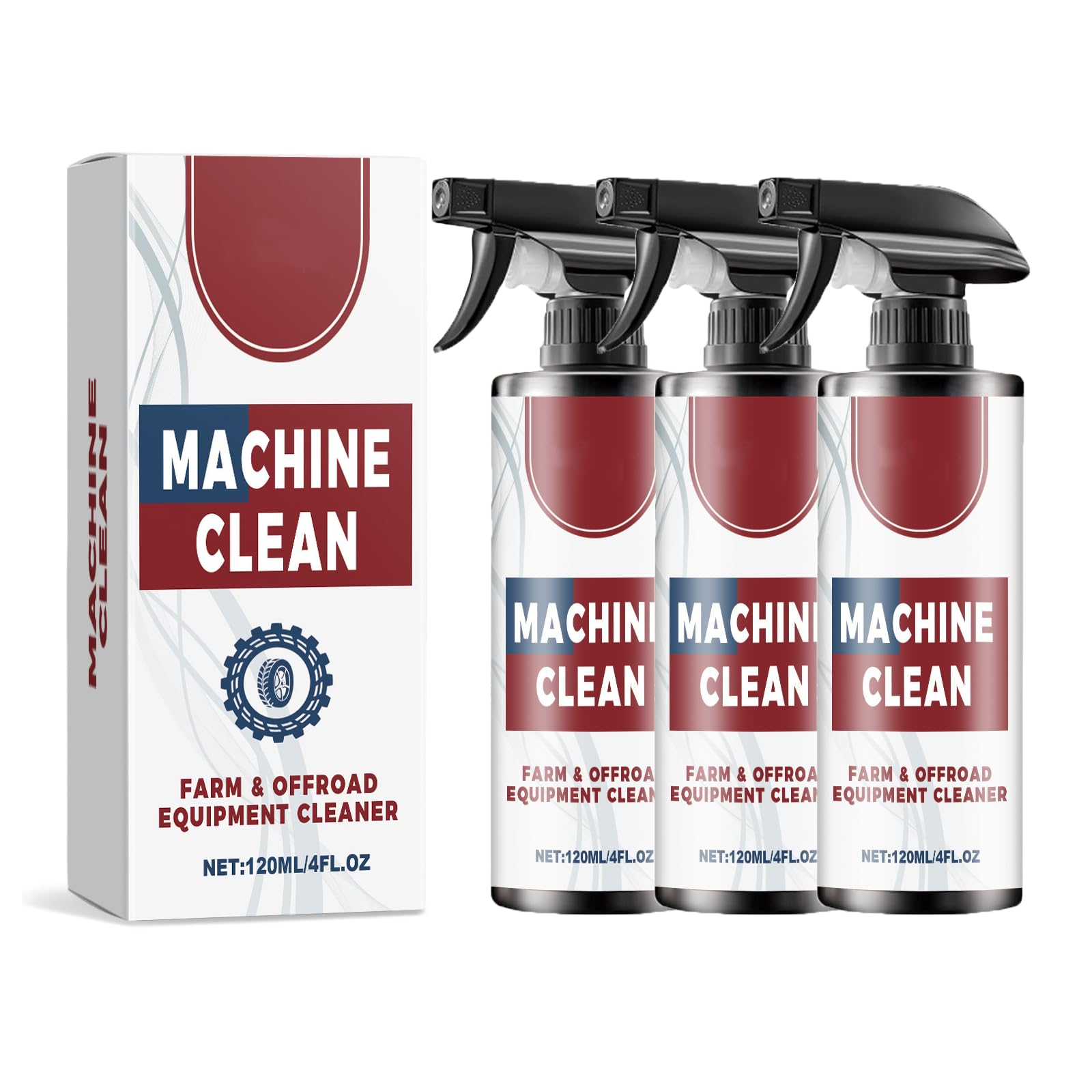 Heavy-Duty Outdoor All Purpose Cleaner, Machine Clean Spray, Car Tire Farm & Offroad Equipment Cleaner, Remove Dirt, Oil, & Grime (3)