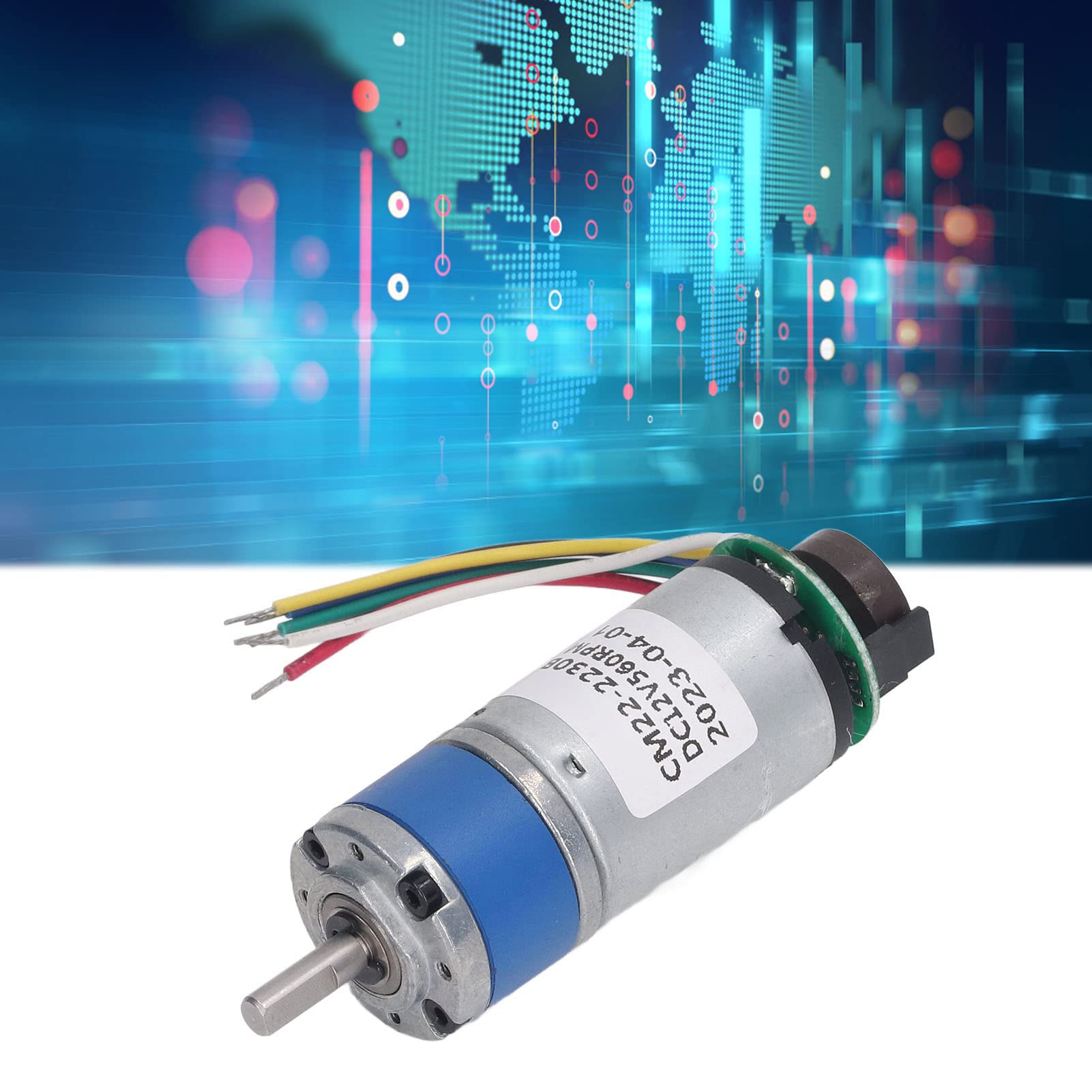 Motor de engranaje planetario DC 12 V con codificador - Unidad de reducción de velocidad de 560 RPM para mecanismos de ventilación y calentadores - Cuerpo de aluminio - Diseño de