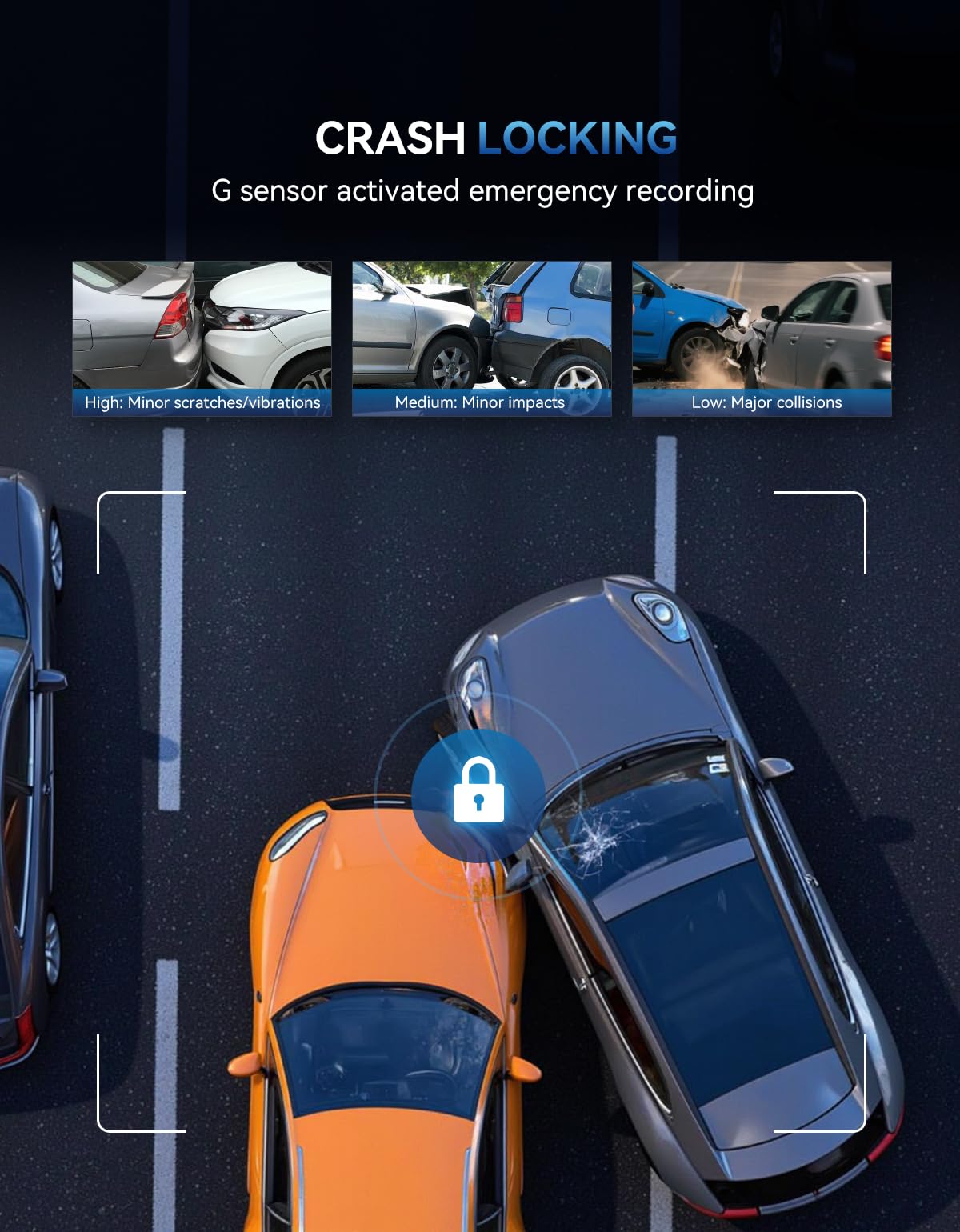 TECXLERON Dashcam delantera y trasera, cámara 4K Dual Dashcam, cámara de salpicadero para coches con visión nocturna Starlight, 160° frontal y 150° trasera gran angular, GPS, WDR, sensor G, modo de