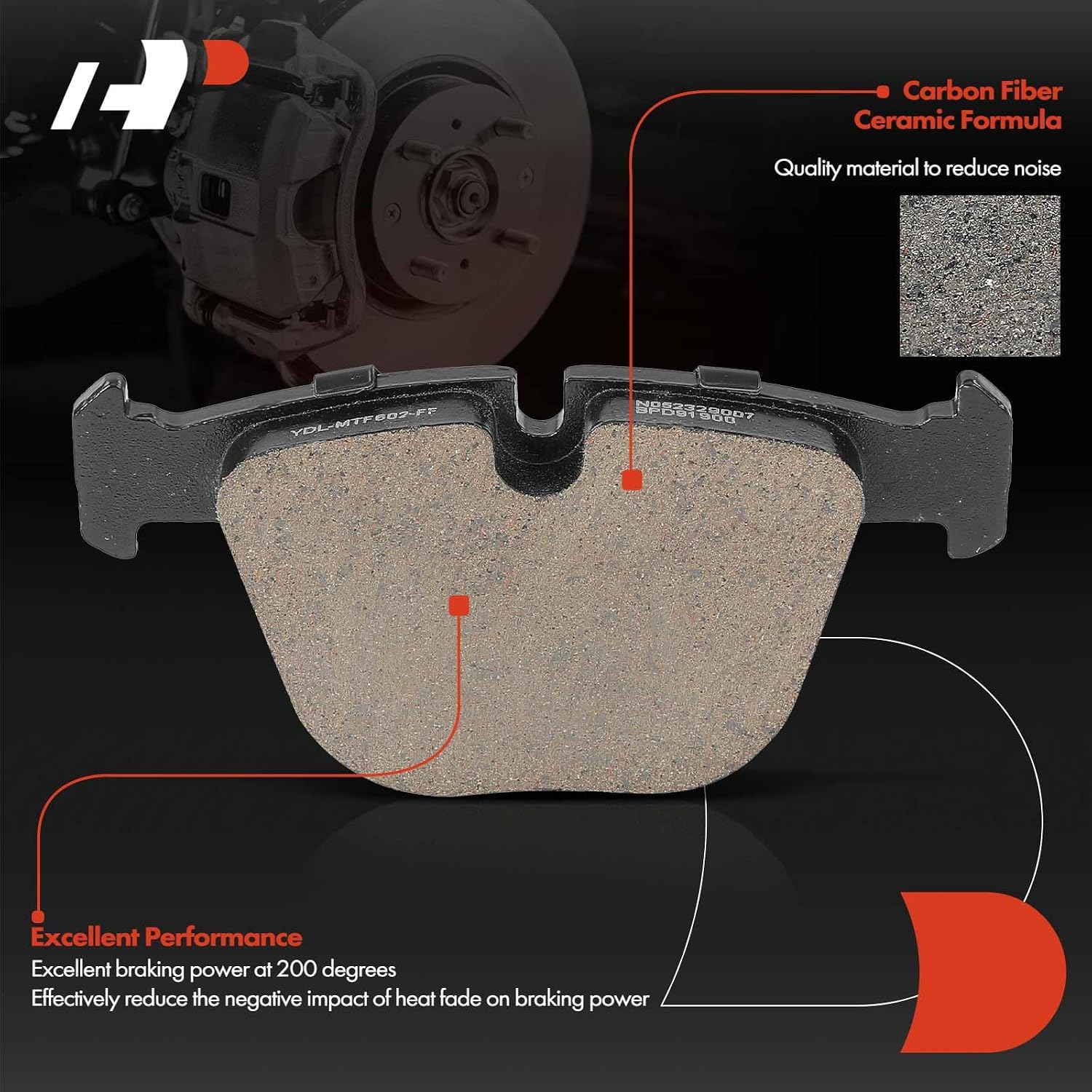 A-Premium 14.57 inch (370mm) Rear Vented Disc Brake Rotors + Ceramic Pads Kit Compatible with Select BMW Models - 550i GT, 550i GT xDrive, 750Li xDrive, 750i, 750i xDrive, 750Li, Alpina B7, 6-PC Set