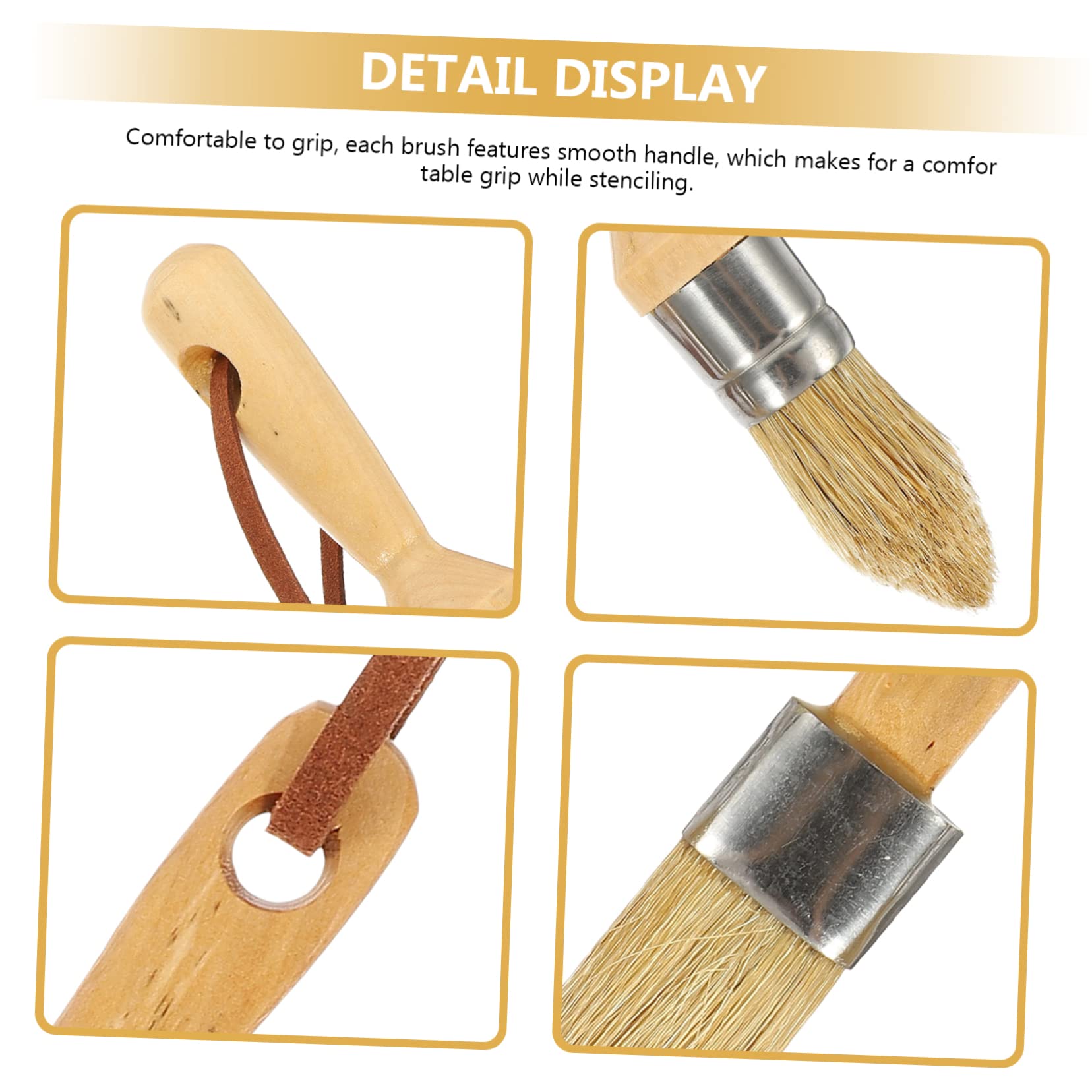VILLCASE 3 Set Di Pennelli Per Pittura Con Setole Morbide E Manico in Legno Uso Quotidiano Pennelli Per Acquerelli Per La Casa 3 Pezzi*3
