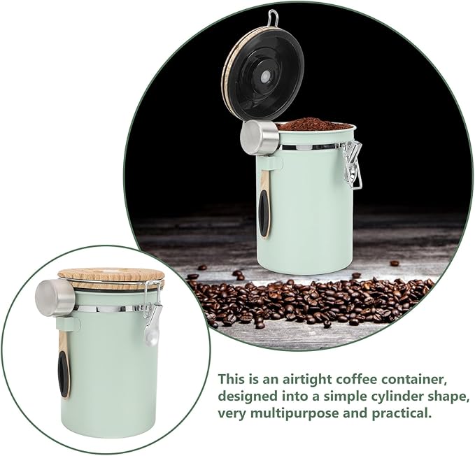 Frasco Hermético para Café 1.8L Acero Inoxidable con Válvula y Cuchara miniatura 4