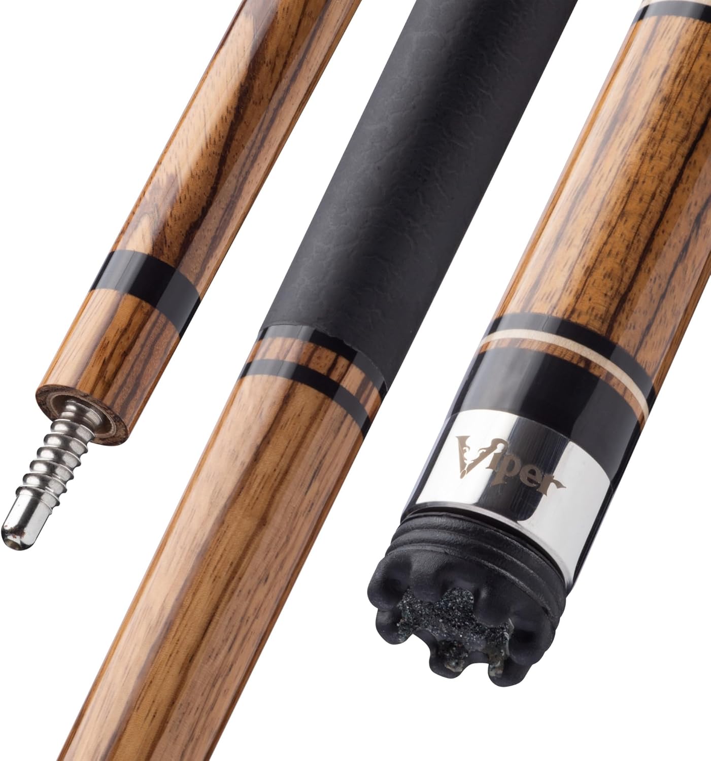 Viper Naturals 58" 2-Piece Billiard/Pool Cue, Zebrawood