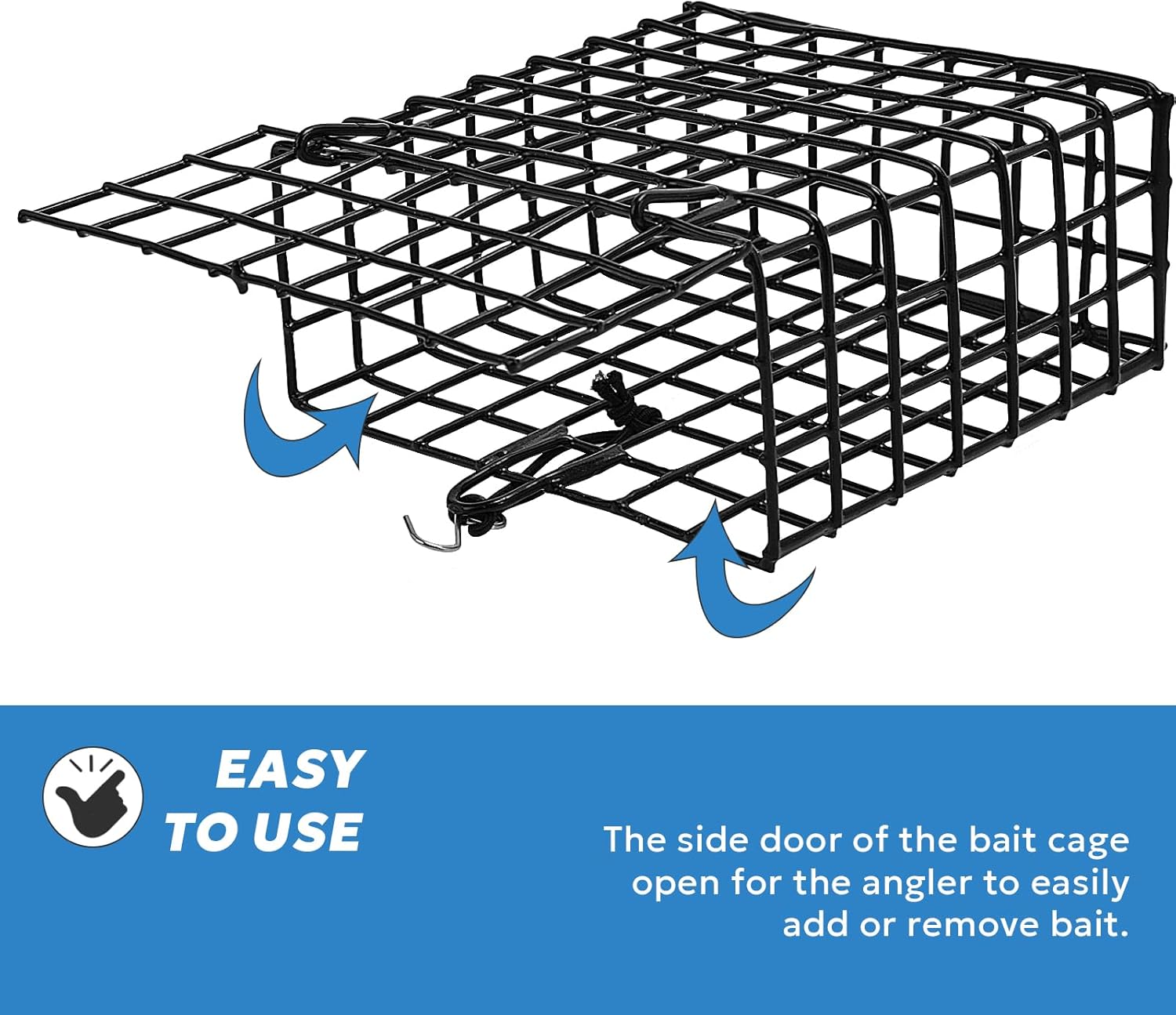 Vinyl-Coated Wire Crab Bait Cages for Heavy Duty Crab Trap Pot, Cage Box 6"x6"x3"