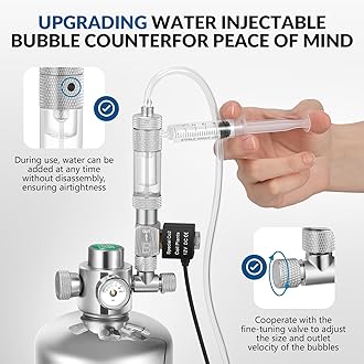 BAOSHISHAN Aquarium Co2 System 2L, Upgraded External Threaded CO2 System Generator with Double Switch Solenoid Valve, Co2 Aquarium Kit for Aquarium Plants