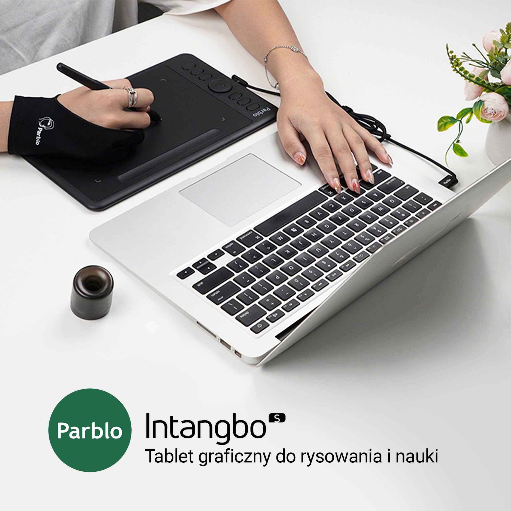 Intangbo S Purple - tableta gráfica de 6 × 4 pulgadas para dibujo, lápiz sin batería con niveles de presión 8192, soporte de inclinación, USB-C, compatible con Windows/Mac/Android