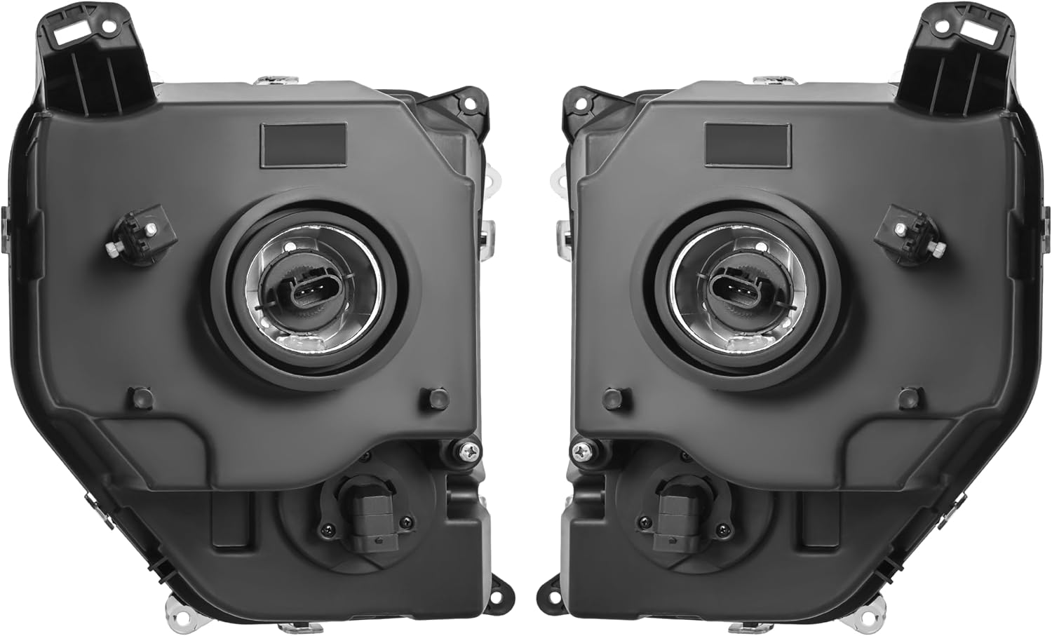 HECASA Pair Headlights Compatible with 2008-2012 Jeep Liberty Replacement for CH2503227C CH2502227C Headlamp w/Fog Lights Drive & Passenger Side Plastic Clear Lens+Black Housig