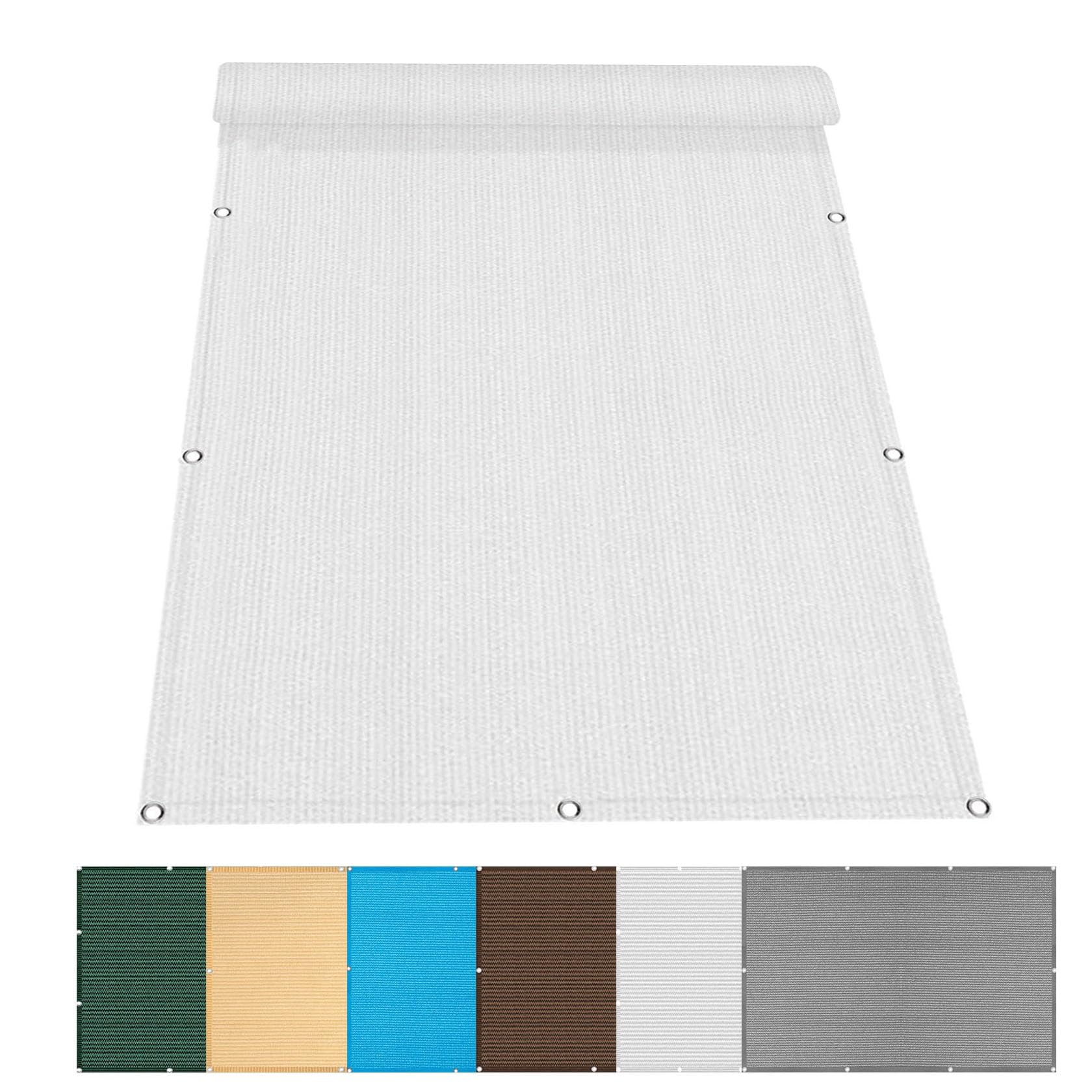 Voile d'ombrage en HDPE perméable de 6x6 m blanche pour terrasse et grand jardin