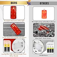 Vista 2 de NURADA Velas parpadeantes sin llama: luces de cadena de estrellas integradas que funcionan con pilas, velas LED de pilar con control remoto