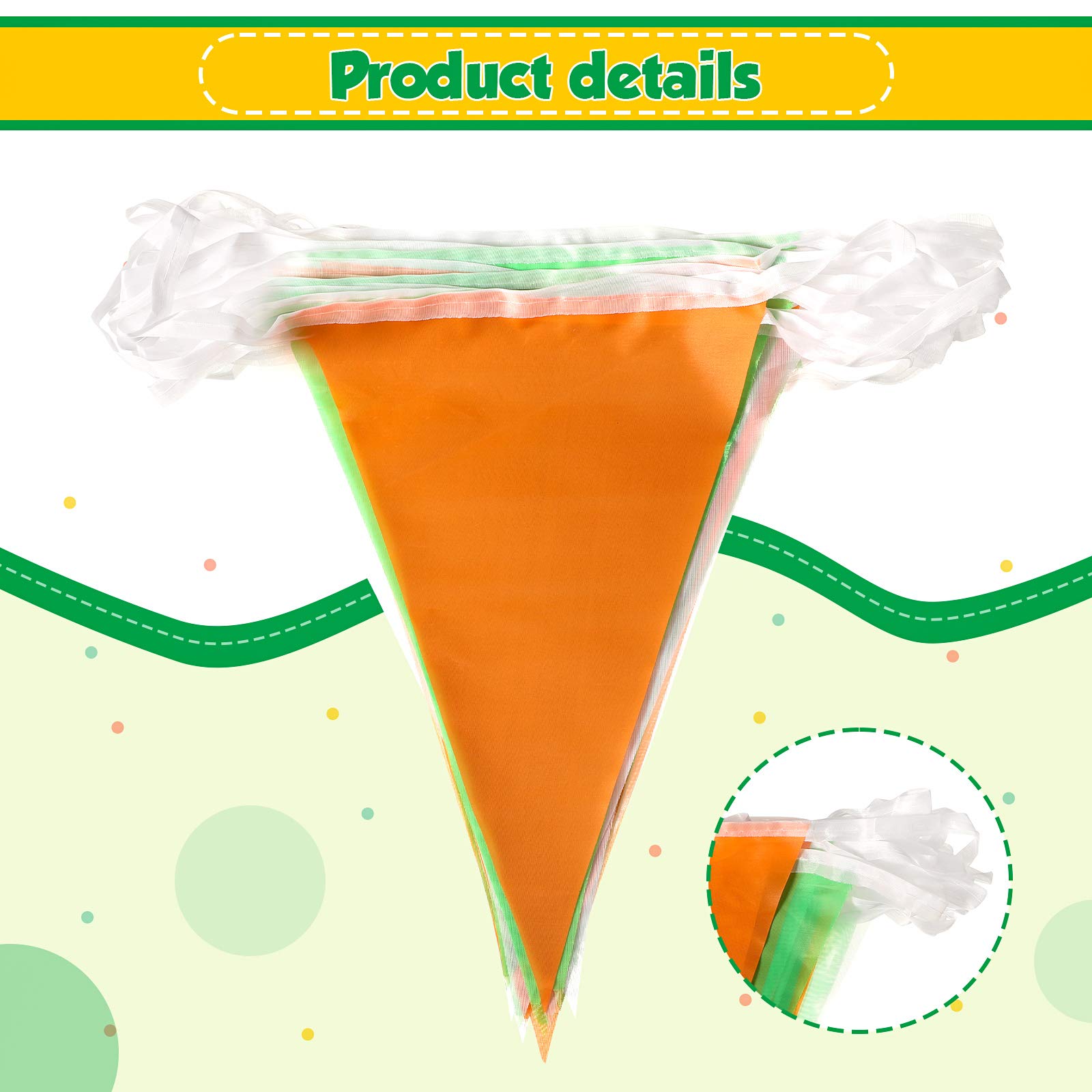 Guirlande Avec Les Fanions Rouges Blancs Verts Sur Le Fond Blanc Illustration De Vecteur - Illustration Du Jour, Irlande: 150010822