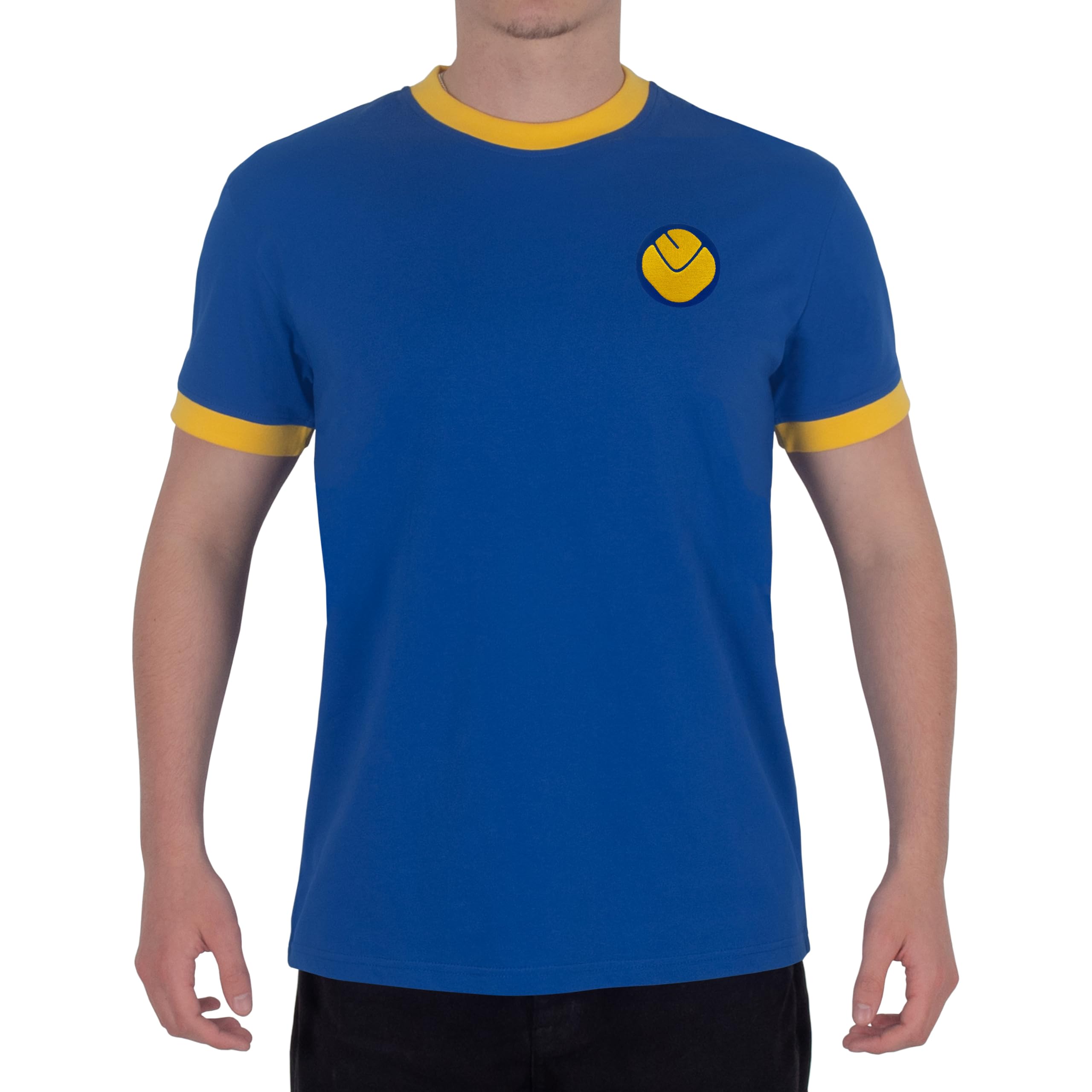 fan originals Leeds T-Shirt Mens Retro Crew Neck Smiley Royal XL