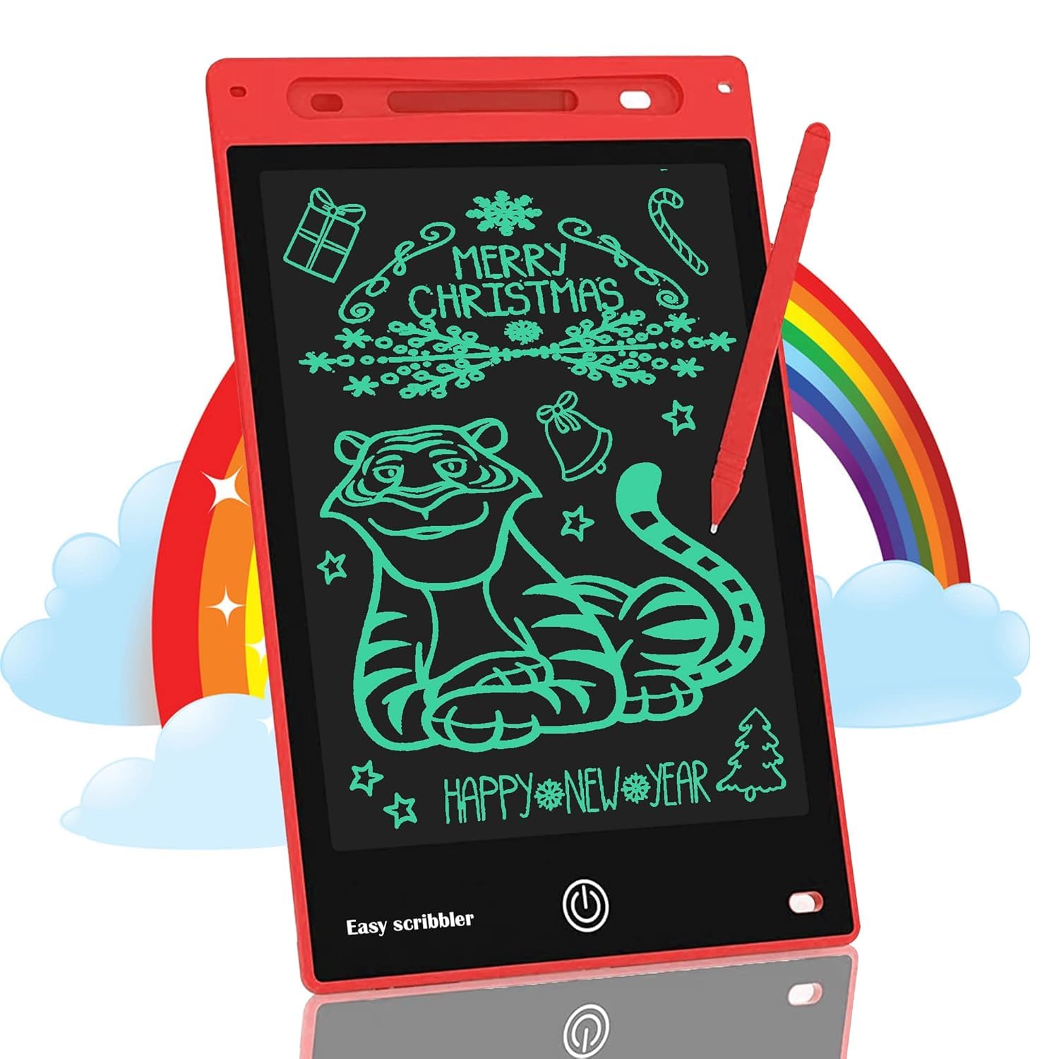 12 Inch LCD Writing Tablet with Stylus Pen, Electronic Colorful Screen Magic Slate Doodle Drawing Board Pad Scribbler Educational Learning Tool Birthday Gifts Girls Boys Kids, Red-image-16