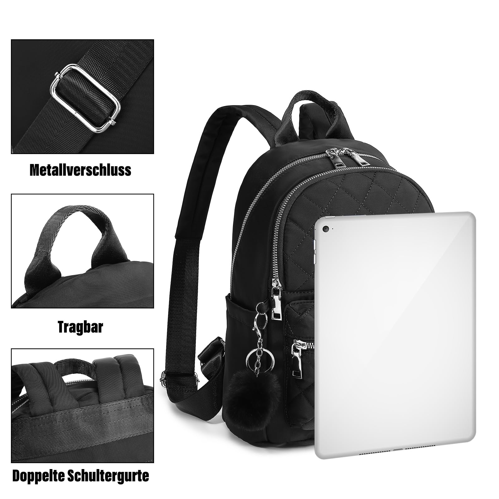TANTOMI Rucksack Damen Klein, Cityrucksack Wasserdicht Rucksäcke Daypacks Damen Rucksackhandtaschen Rucksack Für Lässig Schule Travel Wandern Arbeit
