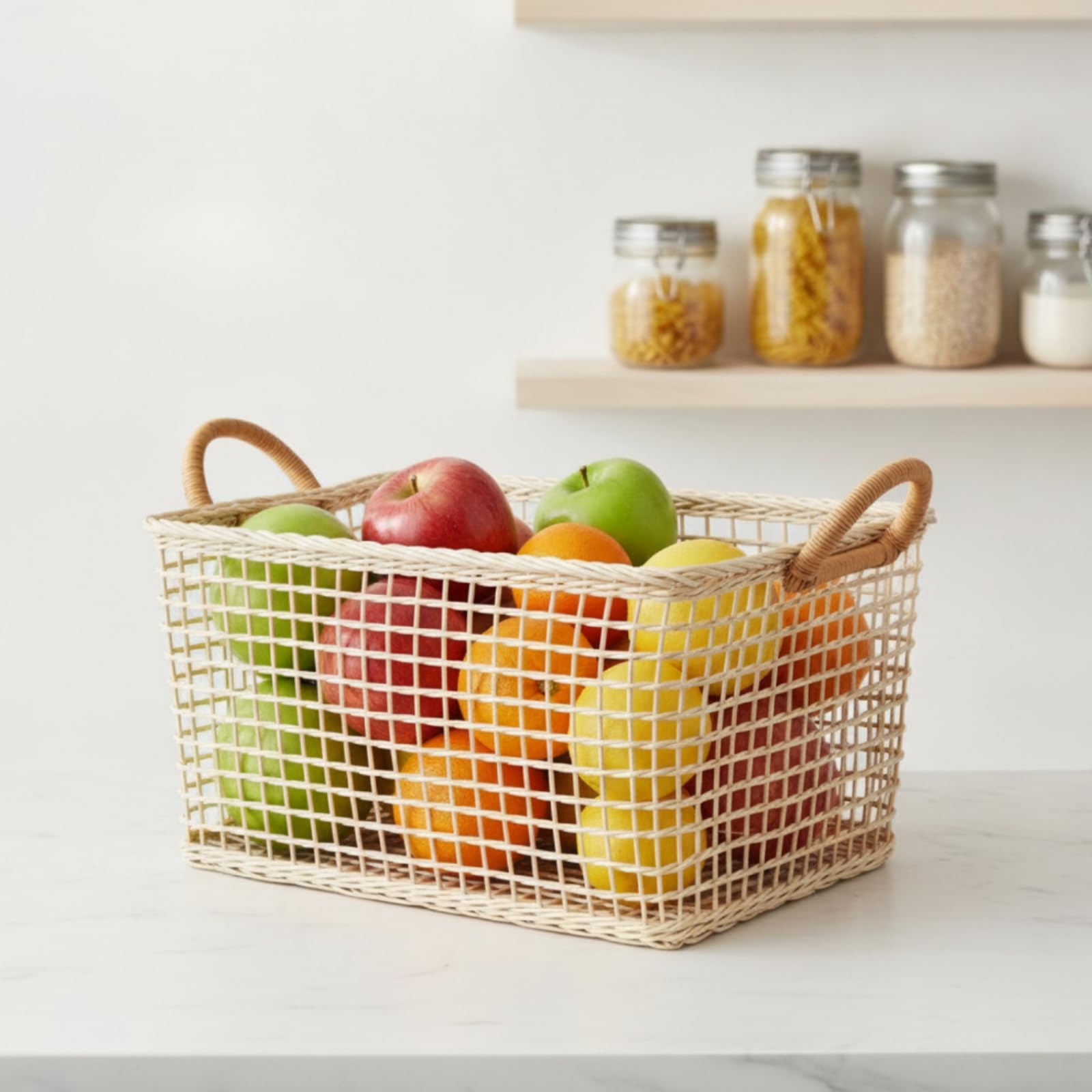 Cesta Rectangular Ratán Multiusos, 44 34 30CM