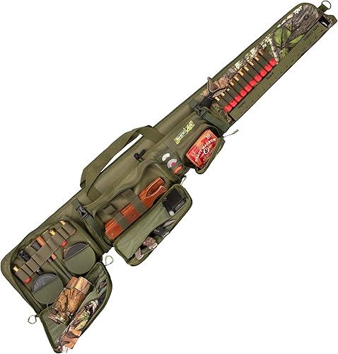 Allen Company Gear Fit Pursuit Shocker - Funda para escopeta con cerradura de 52 pulgadas, detalles de camuflaje de obsesión verde/roble musgoso