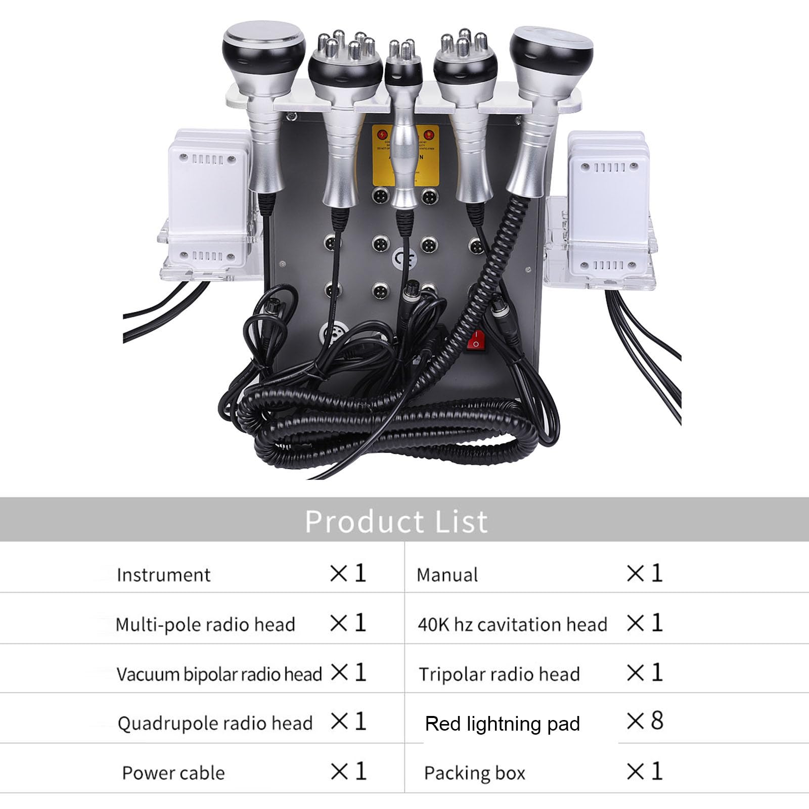 Macchina per cavitazione 6 in 1, Hbealifee Body Beauty Machine, massaggiatore professionale a radiofrequenza, dispositivo di riduzione del vuoto per braccia, vita, coscia, anca, gamba, corpo
