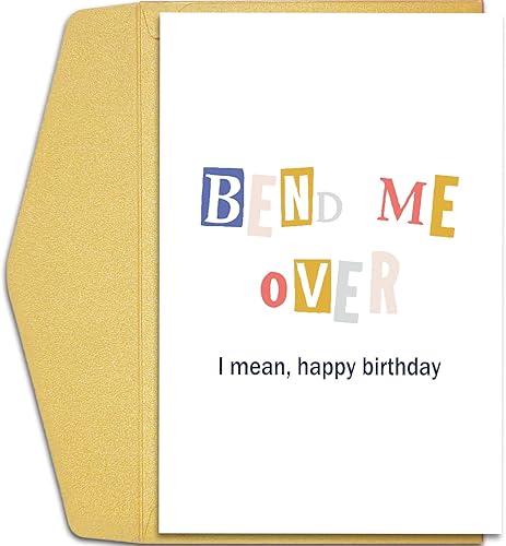 Qiliji Tarjeta de cumpleaños traviesa para él, divertida y feliz tarjeta de cumpleaños para ella