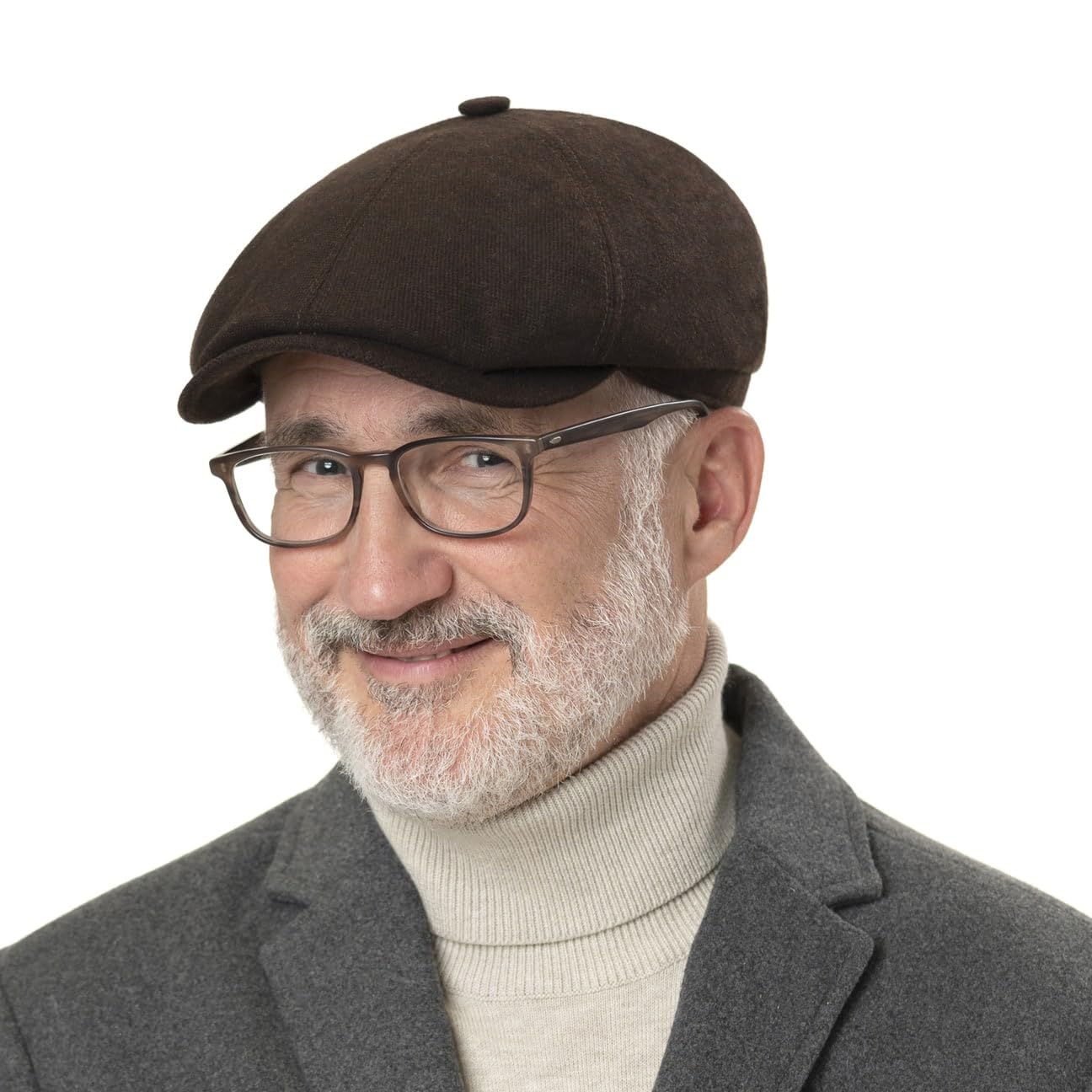 Stetson Brooklin Wool Cashmere płaska czapka męska – Made in EU – czapka z podszewką z bawełny – jednokolorowa czapka z daszkiem – czapka z daszkiem z żywej wełny i kaszmiru – jesień/zima
